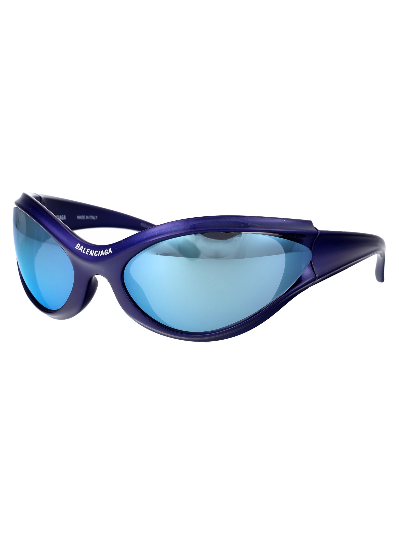 Shop Balenciaga Bb0317s Sunglasses In 004 Blue Blue Blue