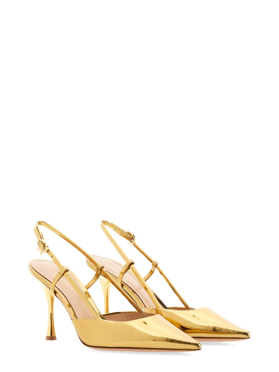 Gianvito Rossi Jaipur Metallic Leather Slingback Pumps In Gold