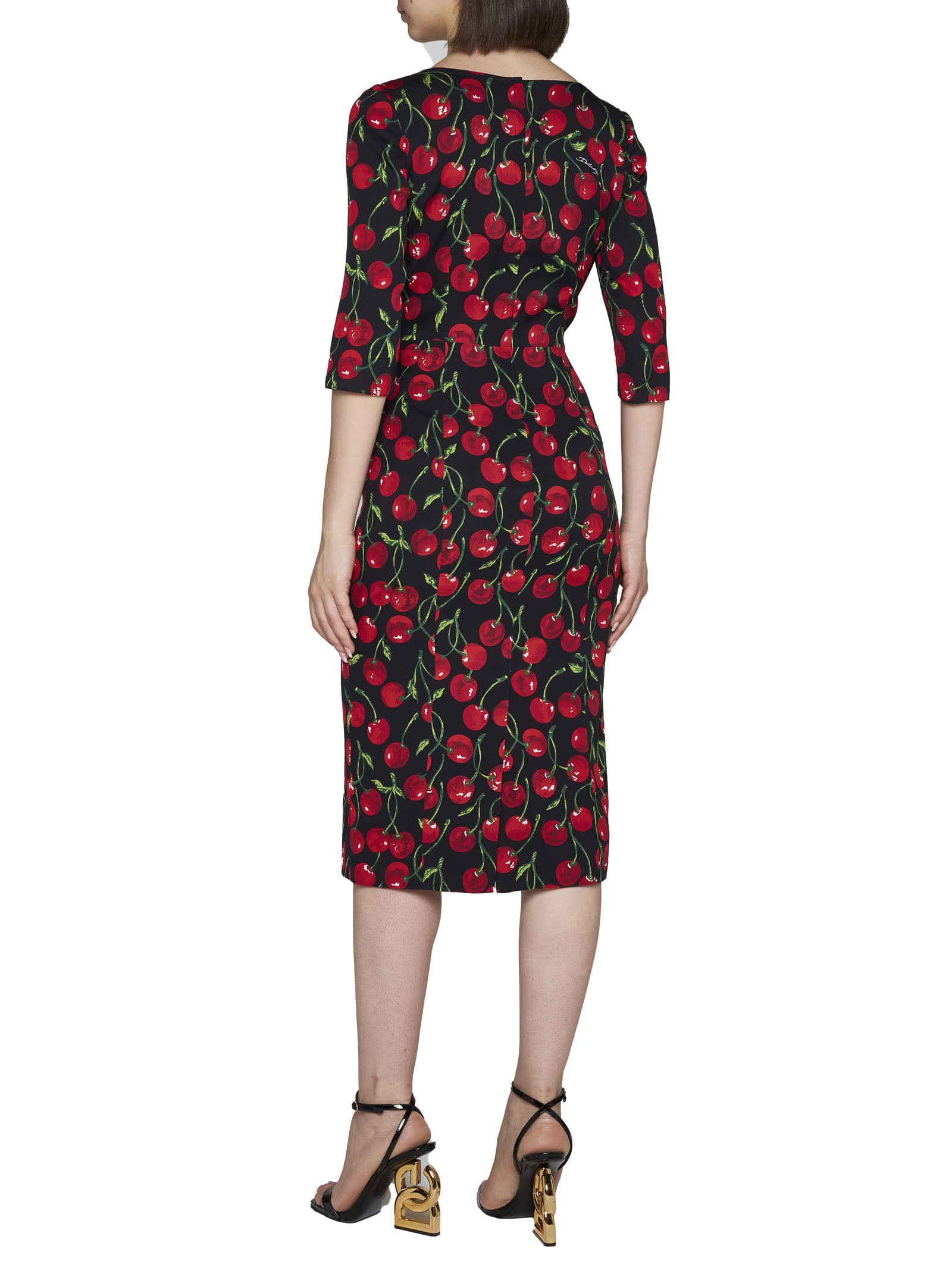 Shop Dolce & Gabbana Dress In Ciliegie Fdo Nero