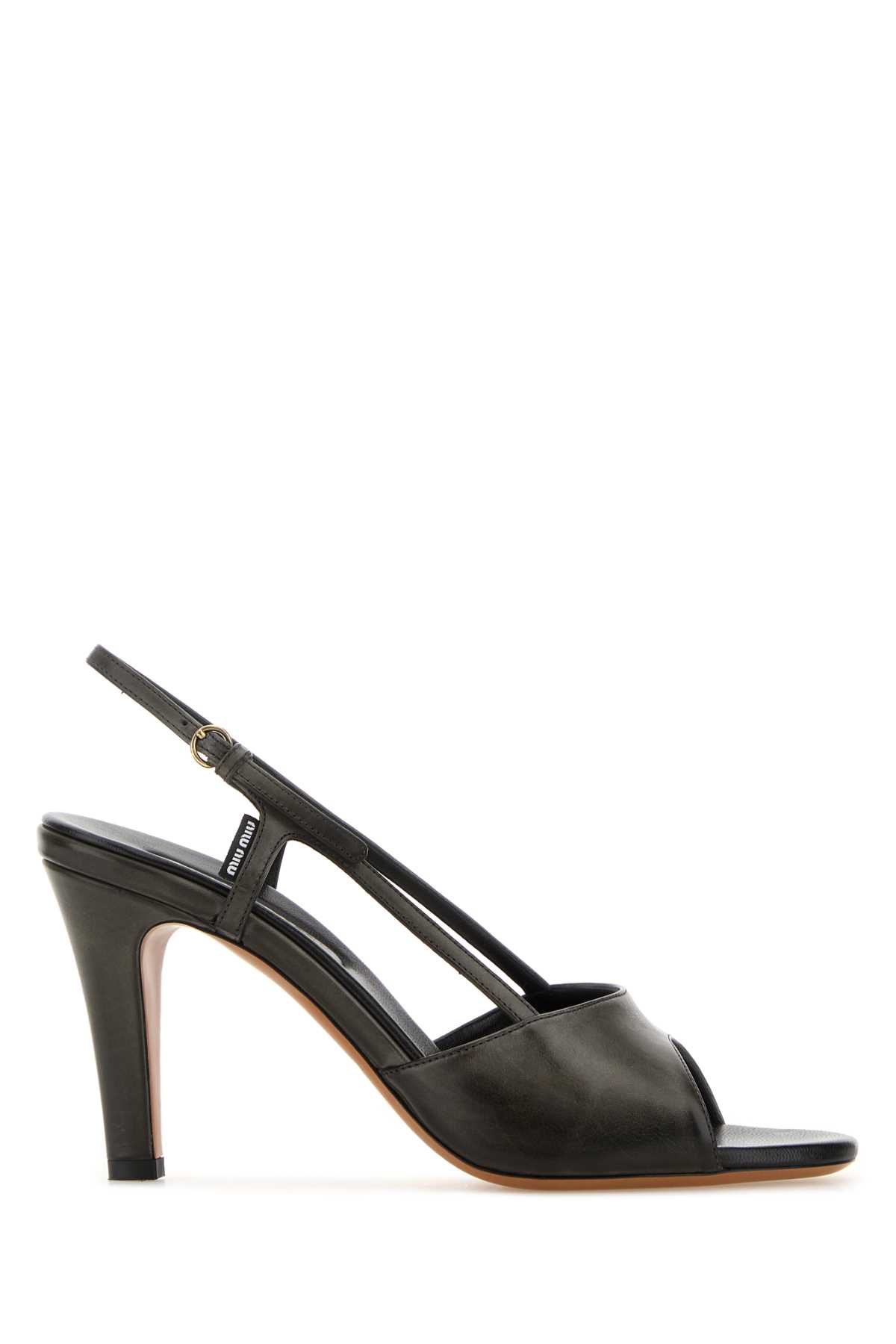 Miu Miu Black Leather Sandals