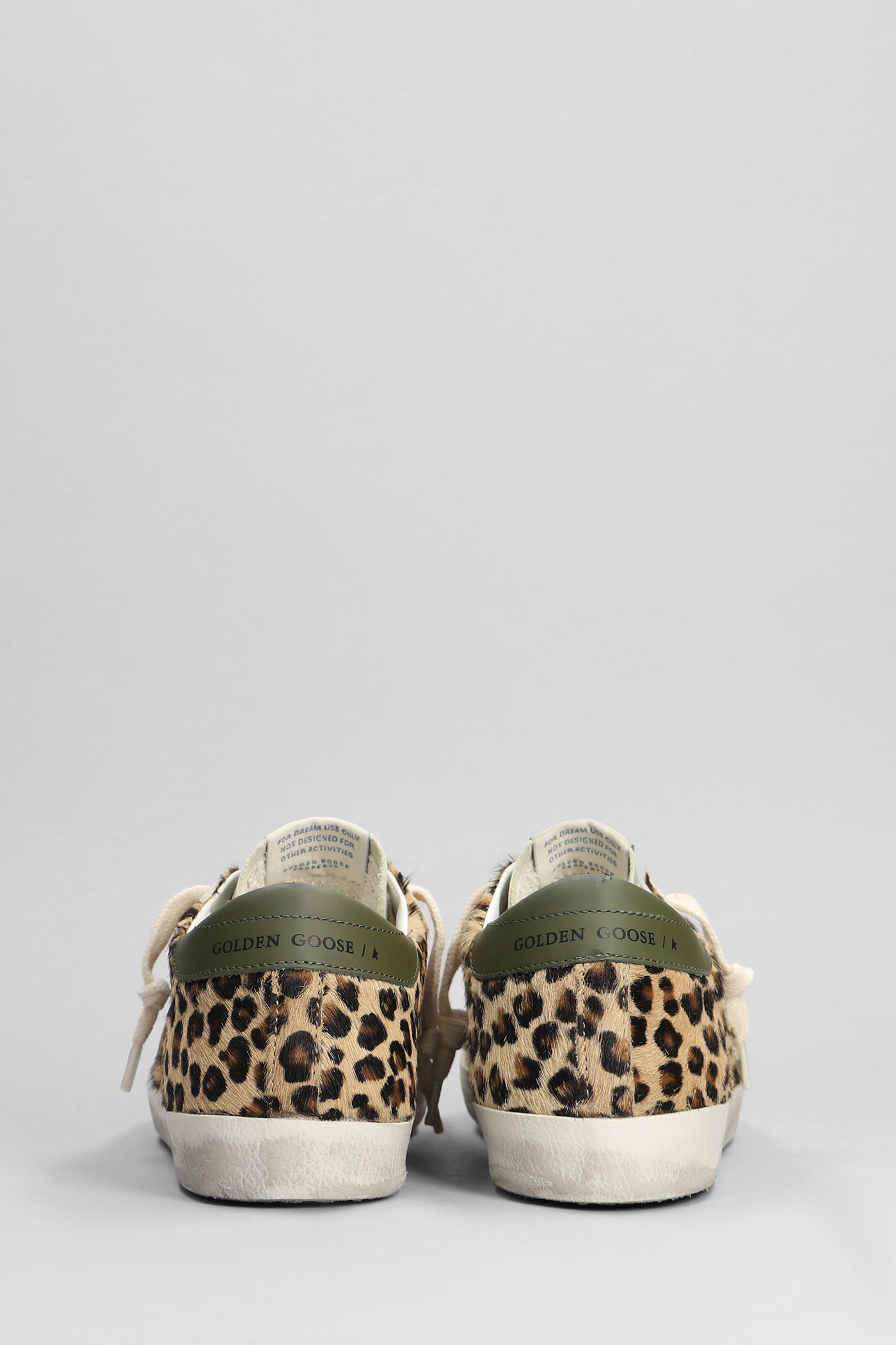 Golden Goose Soul-star Distressed Leather-trimmed Leopard-print Calf Hair Sneakers In Beige Brown Black Silver Olive