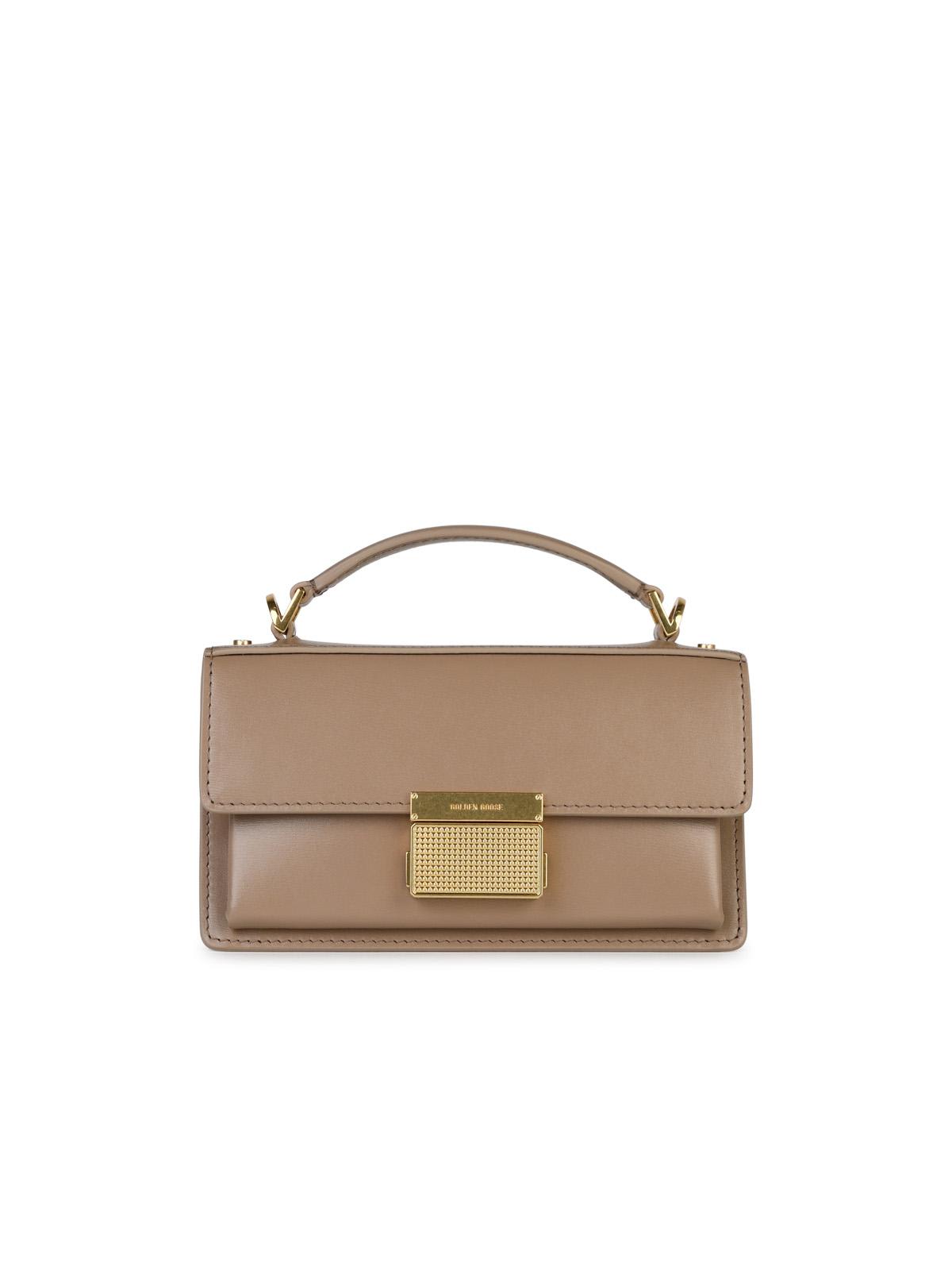 Shop Golden Goose Small Venezia Beige Palmellata Leather Bag