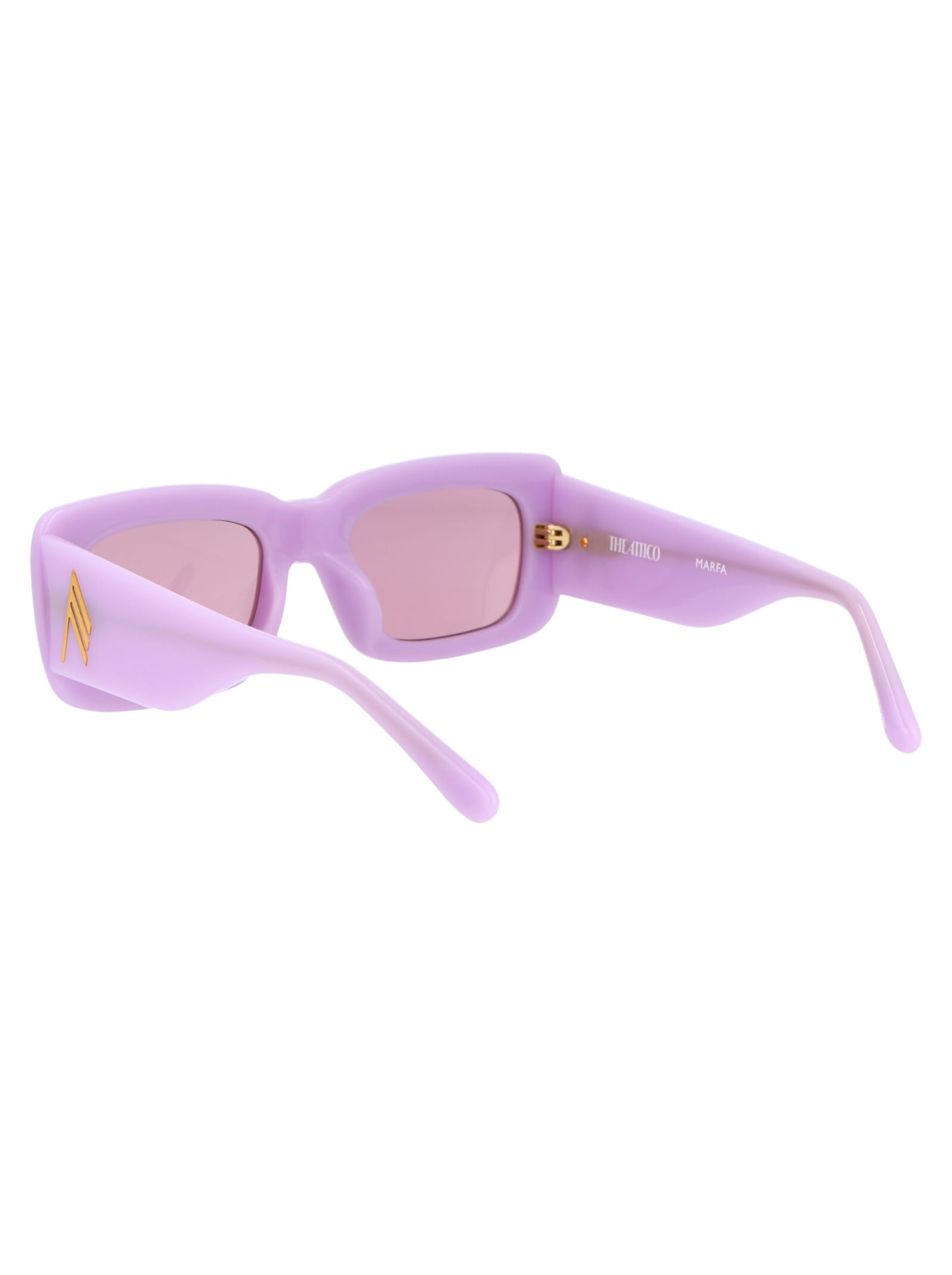 Shop Attico Marfa Sunglasses In Pink/yellowgold/pink