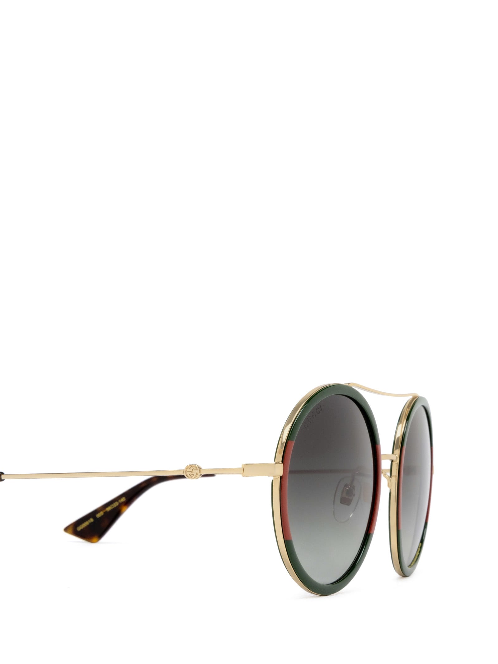 Shop Gucci Gg0061s Gold Sunglasses