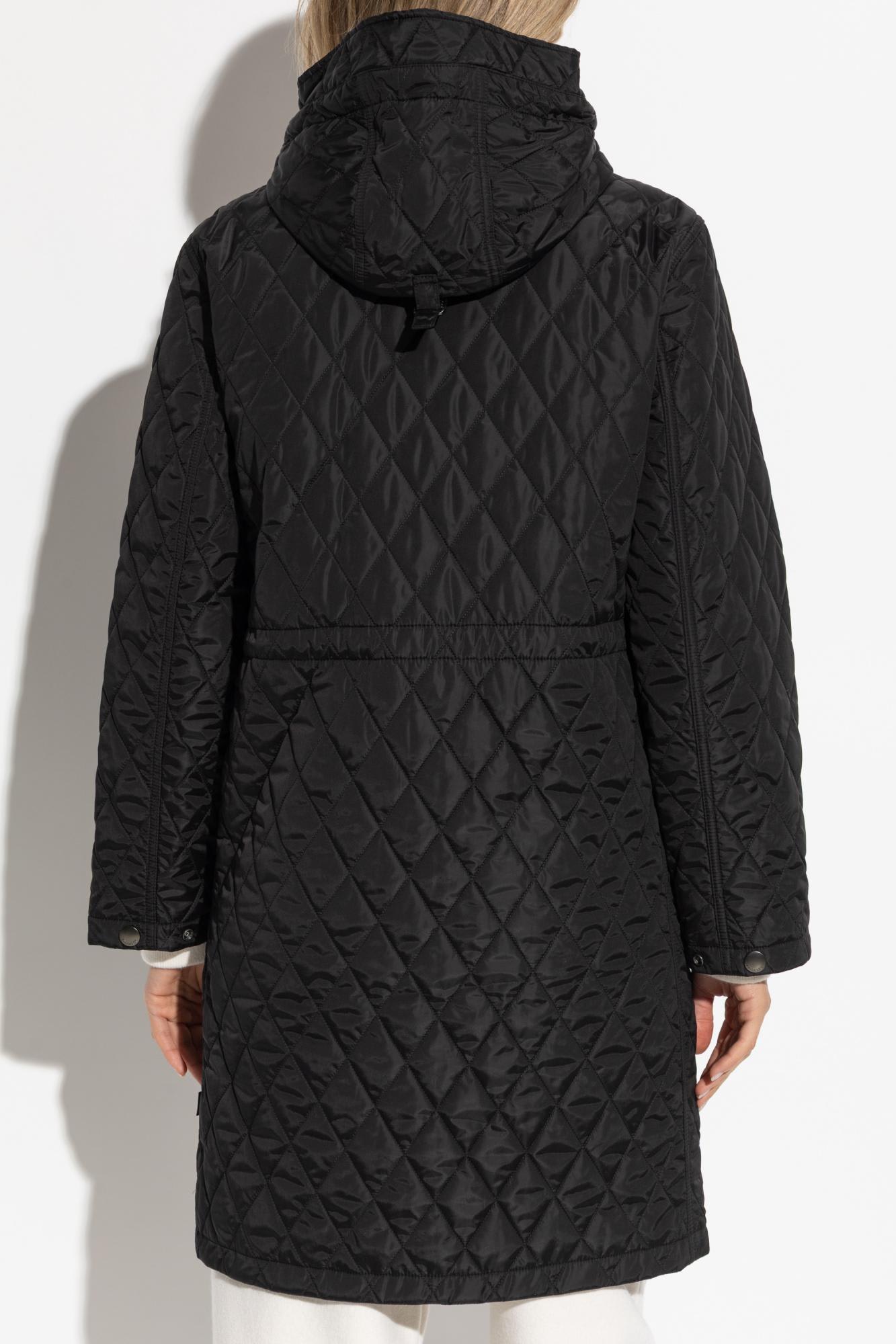 Burberry Quilted Nylon Parka In Black