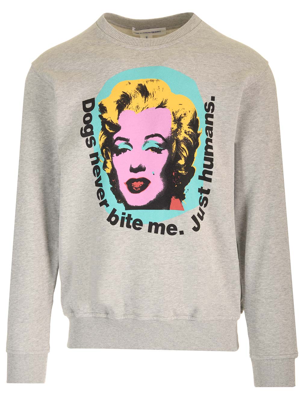 Shop Comme Des Garçons Sweatshirt With Marilyn Monroe Print In Grey