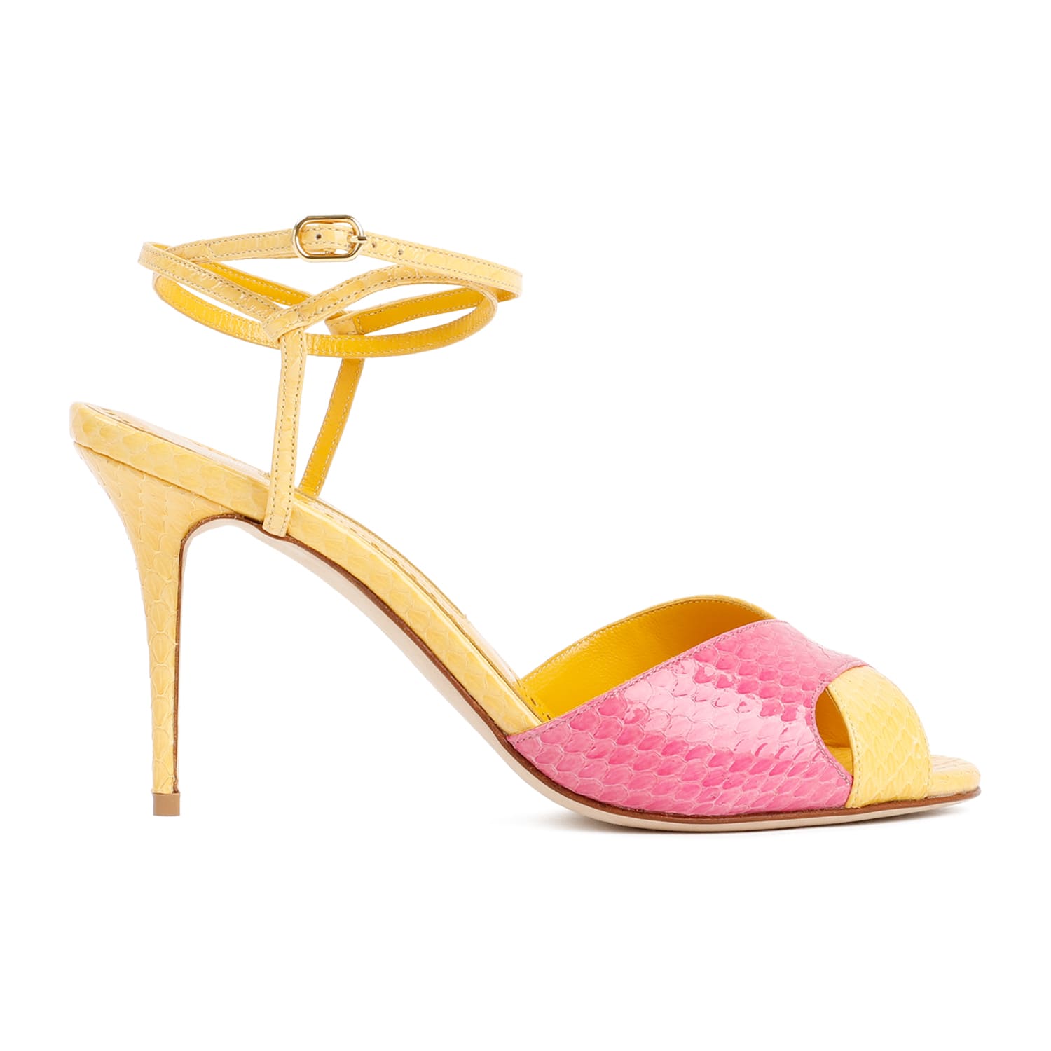 Shop Manolo Blahnik Mumbi Sandal In Yellow