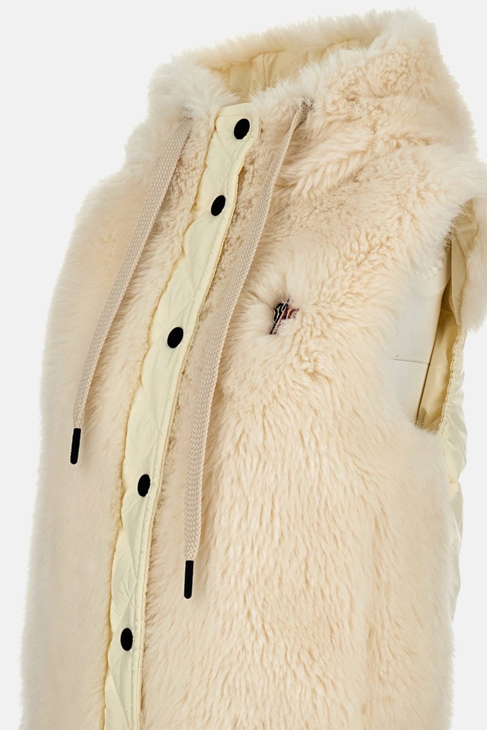 Moncler Arve Teddy Vest Coats White In Neutral