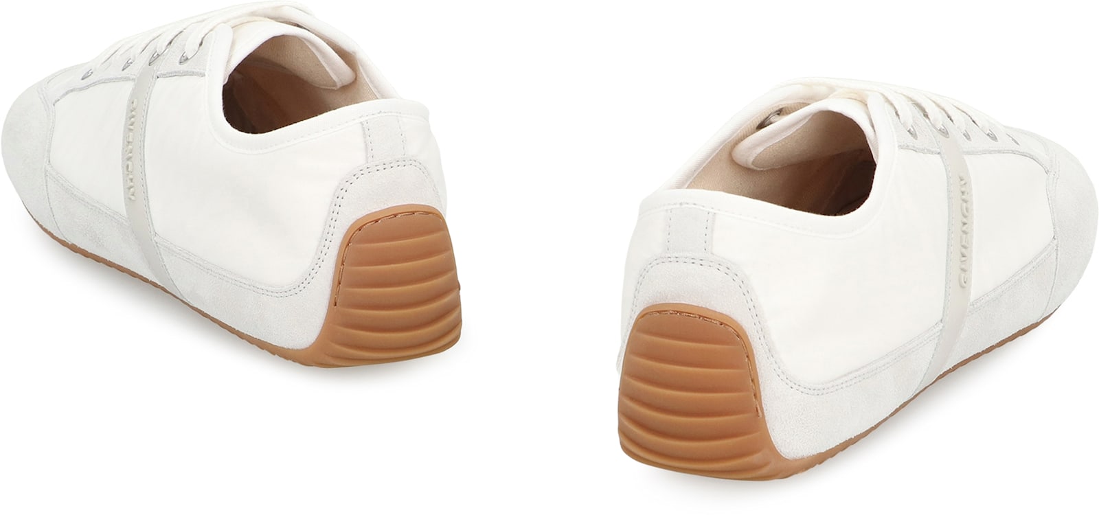 Givenchy White Silm Sneakers In Nylon And Suede In Animal Print