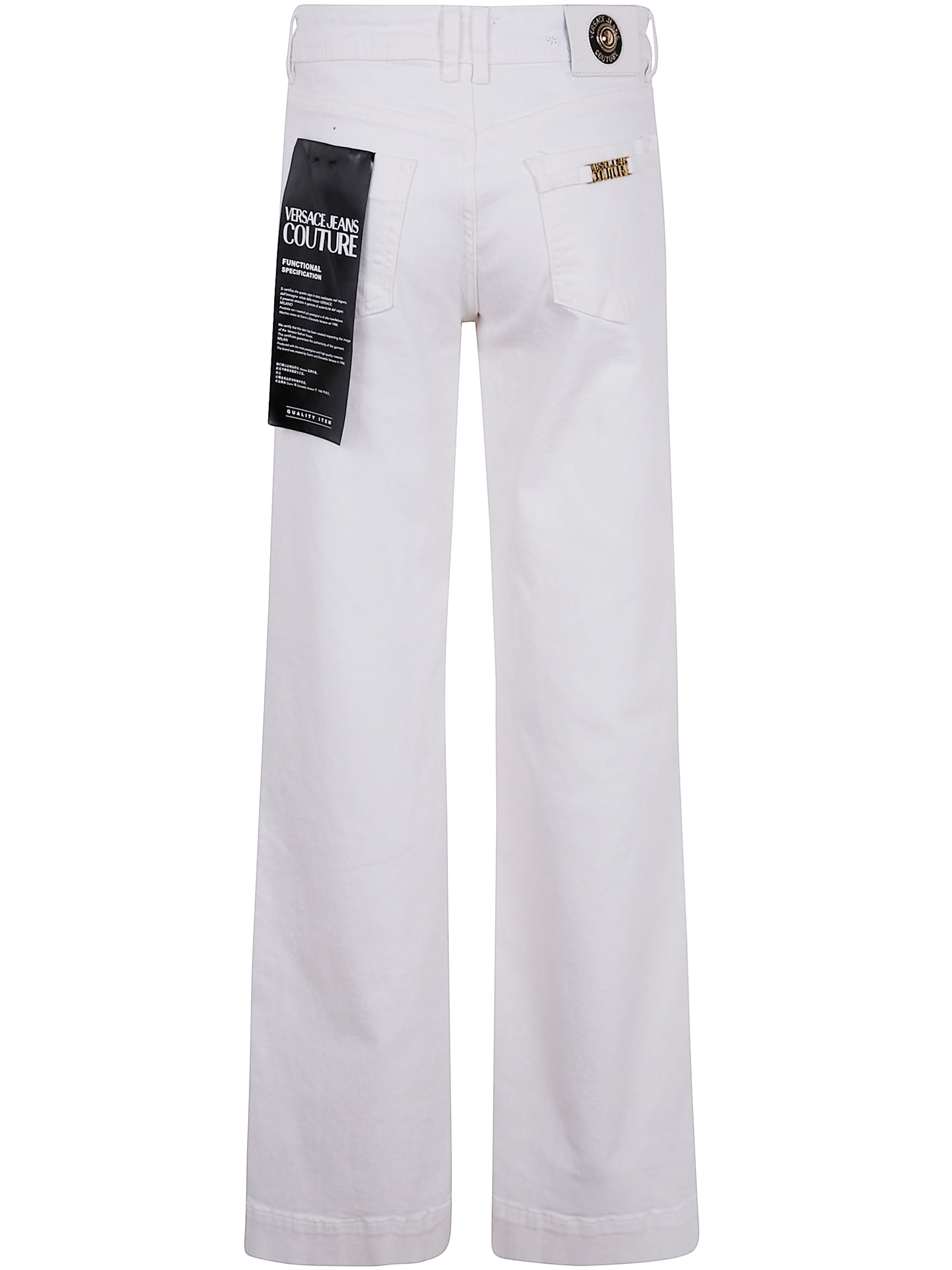 Versace Jeans Couture 5 Pockets Bull Stretch Slim Wide Leg In White