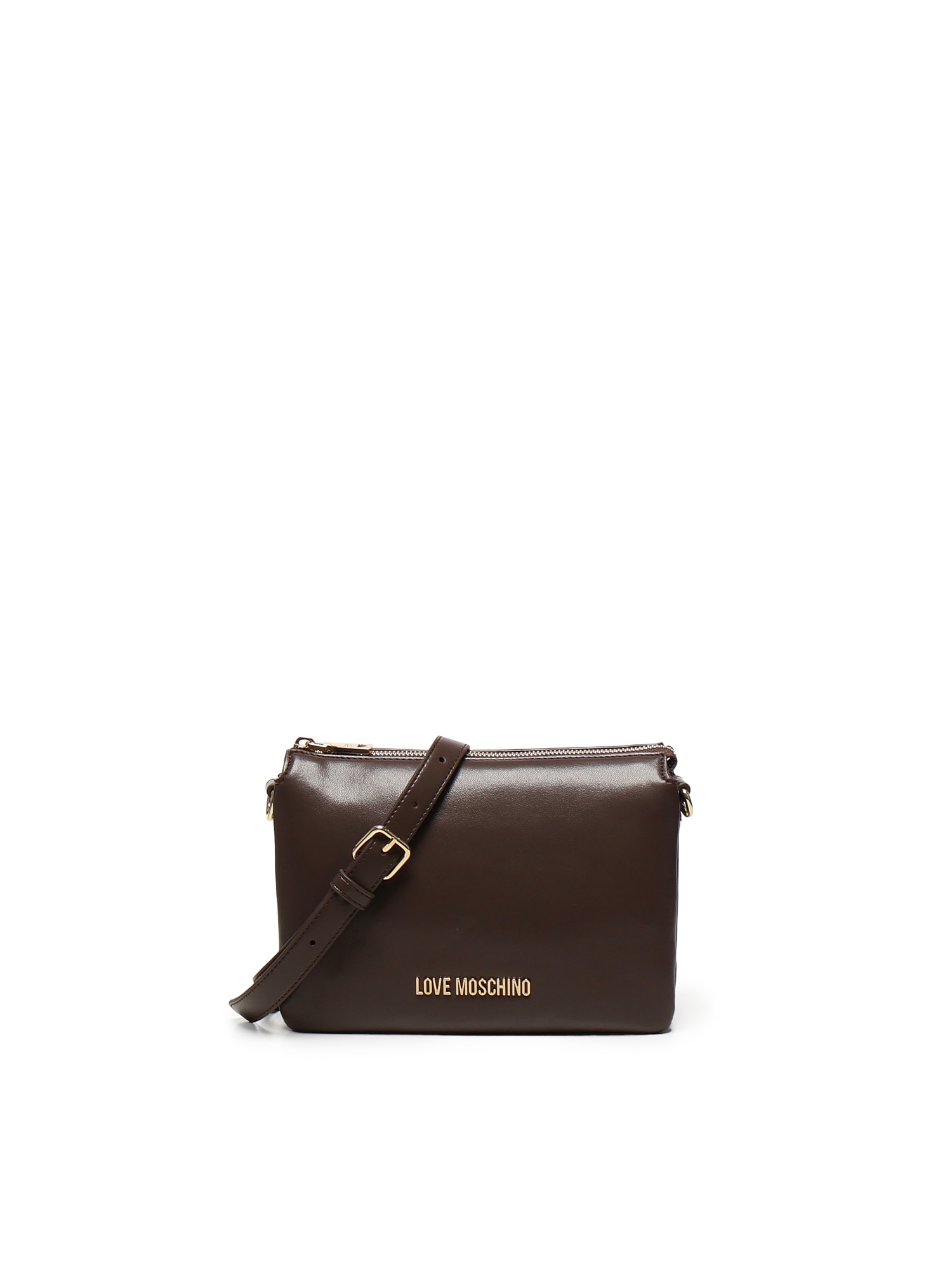 Love Moschino Shoulder Bag With Logo In Brown