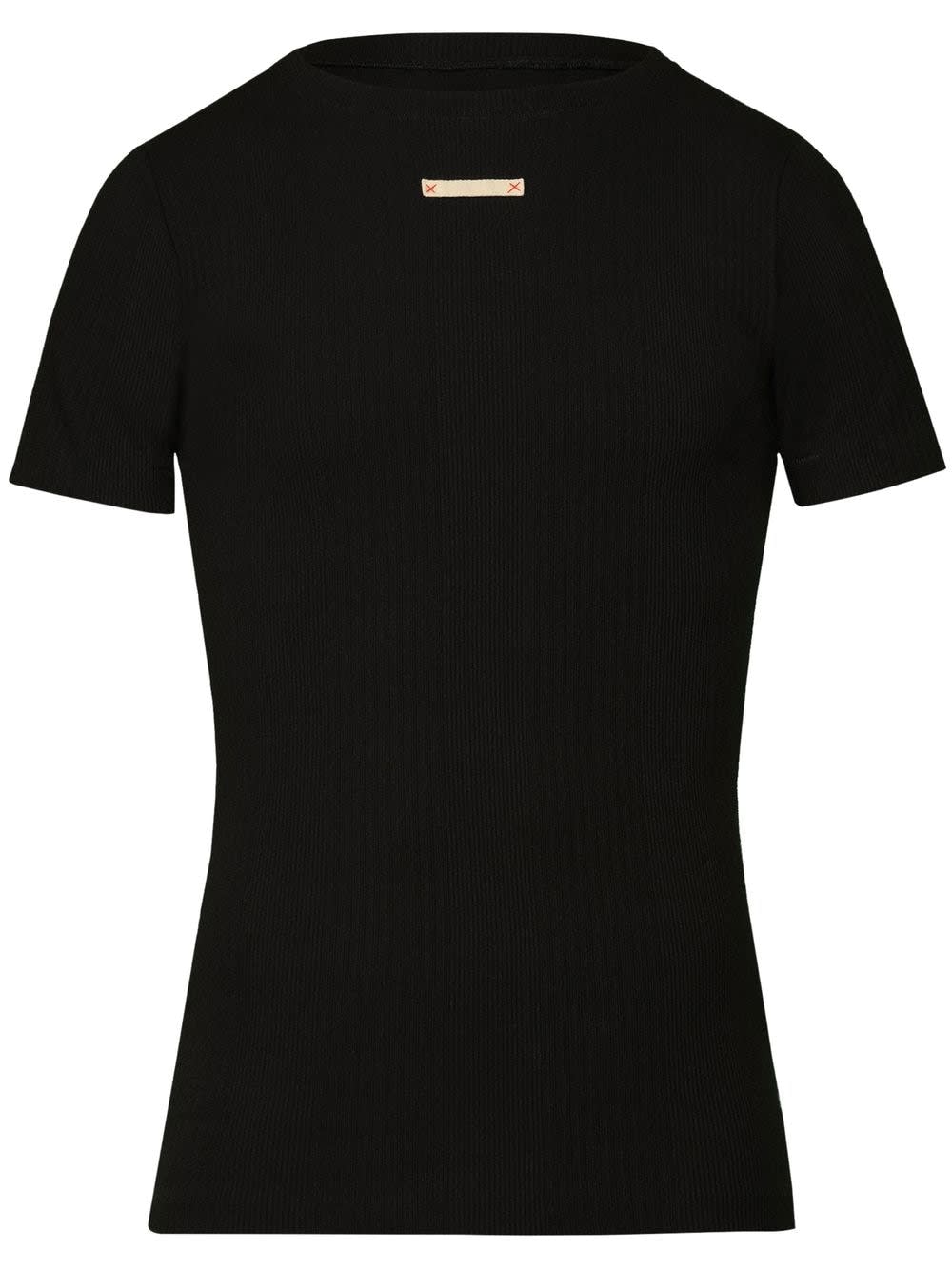 Shop Maison Margiela Fitted T-shirt In Black
