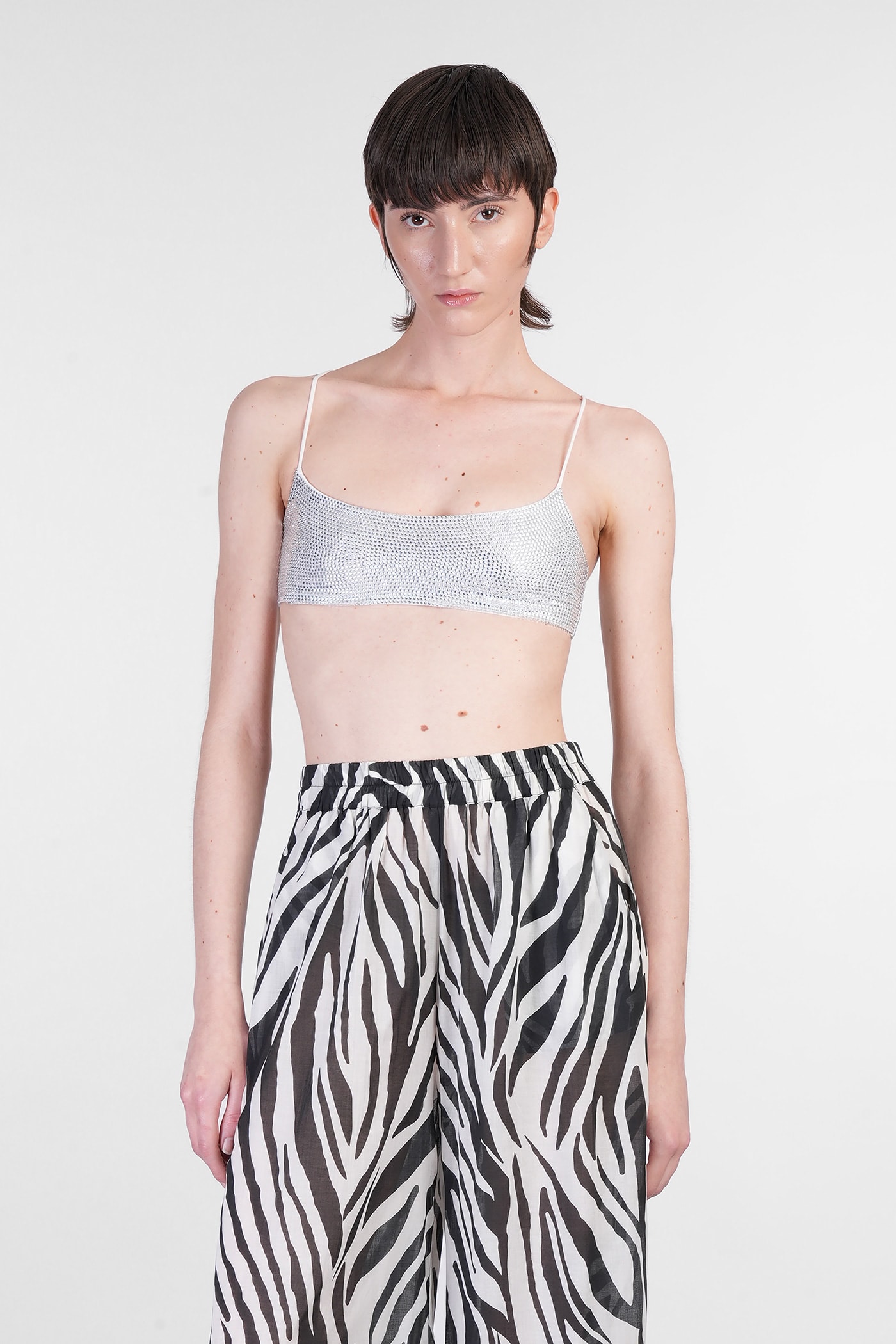 Inga Crystal Topwear In White Polyamide