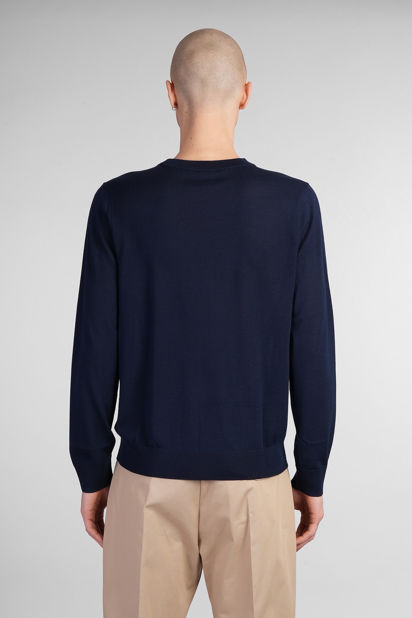 Paul Smith Dark Navy Merino Wool Sweater Blue In Blue