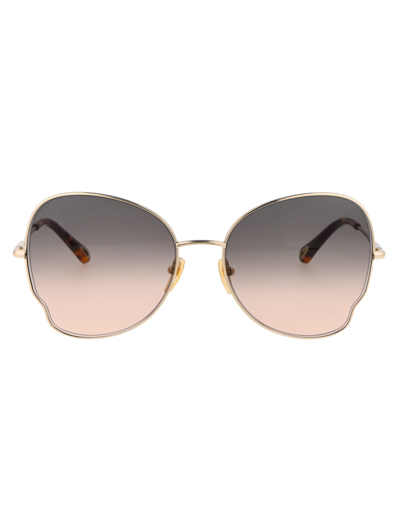 Shop Chloé Ch0094s Sunglasses In 001 Gold Gold Brown