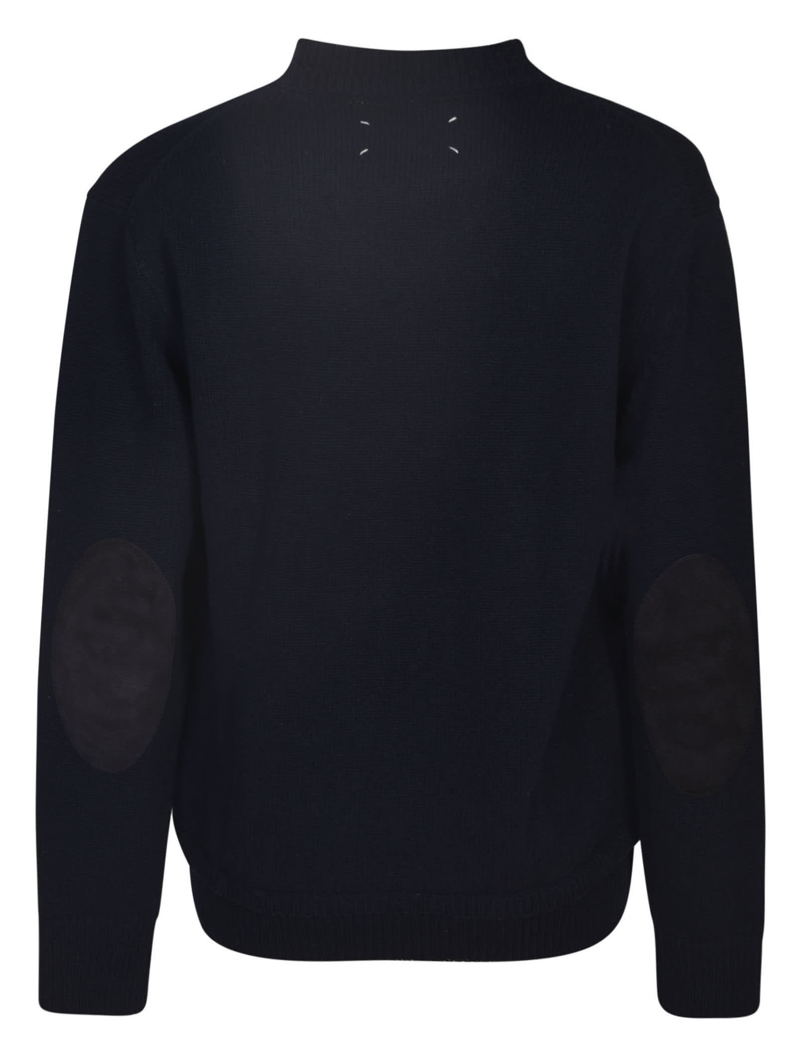 Shop Maison Margiela Logo Sweater In Navy