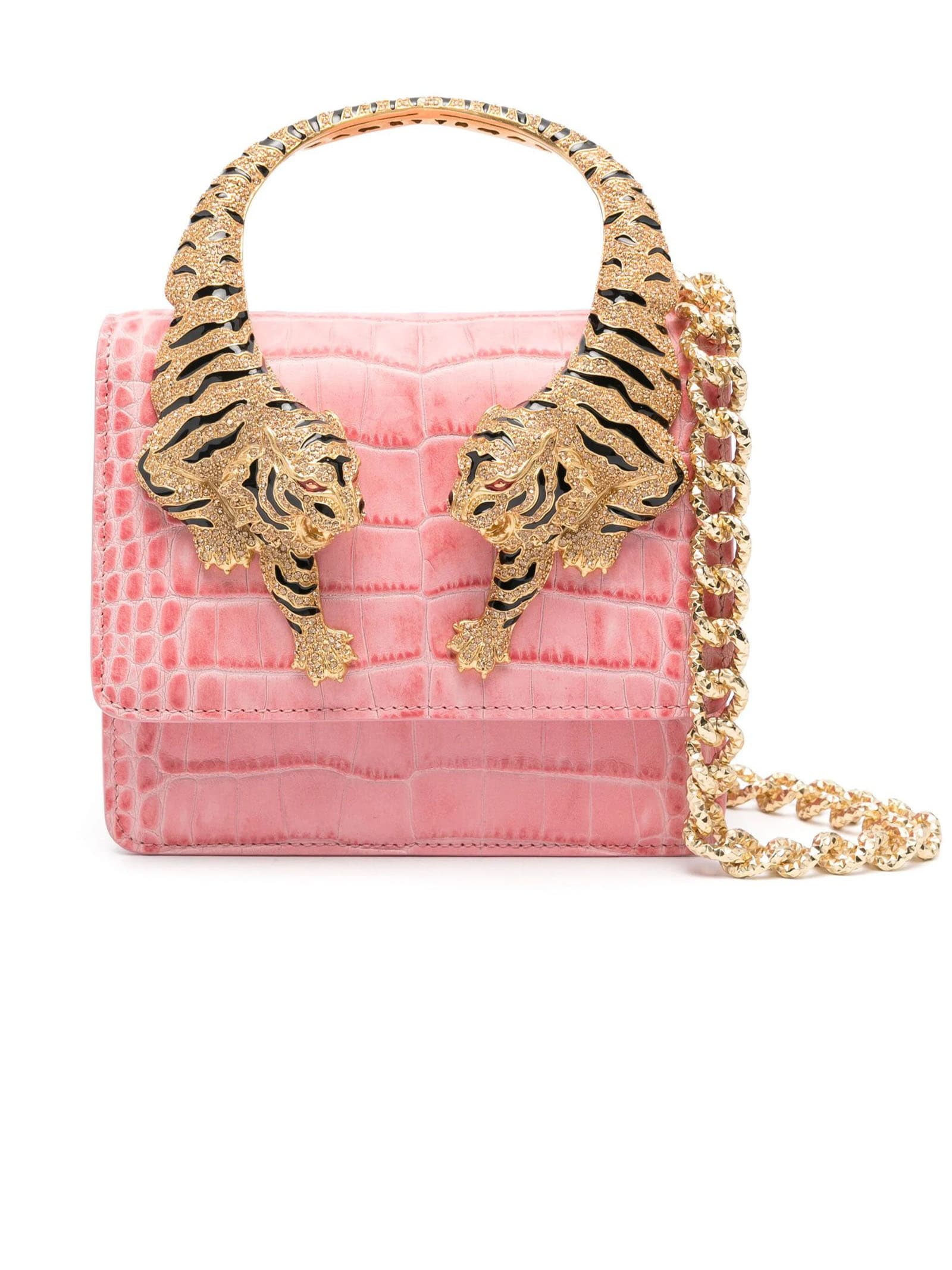 Shop Roberto Cavalli Rose Pink Roar Tote Bag