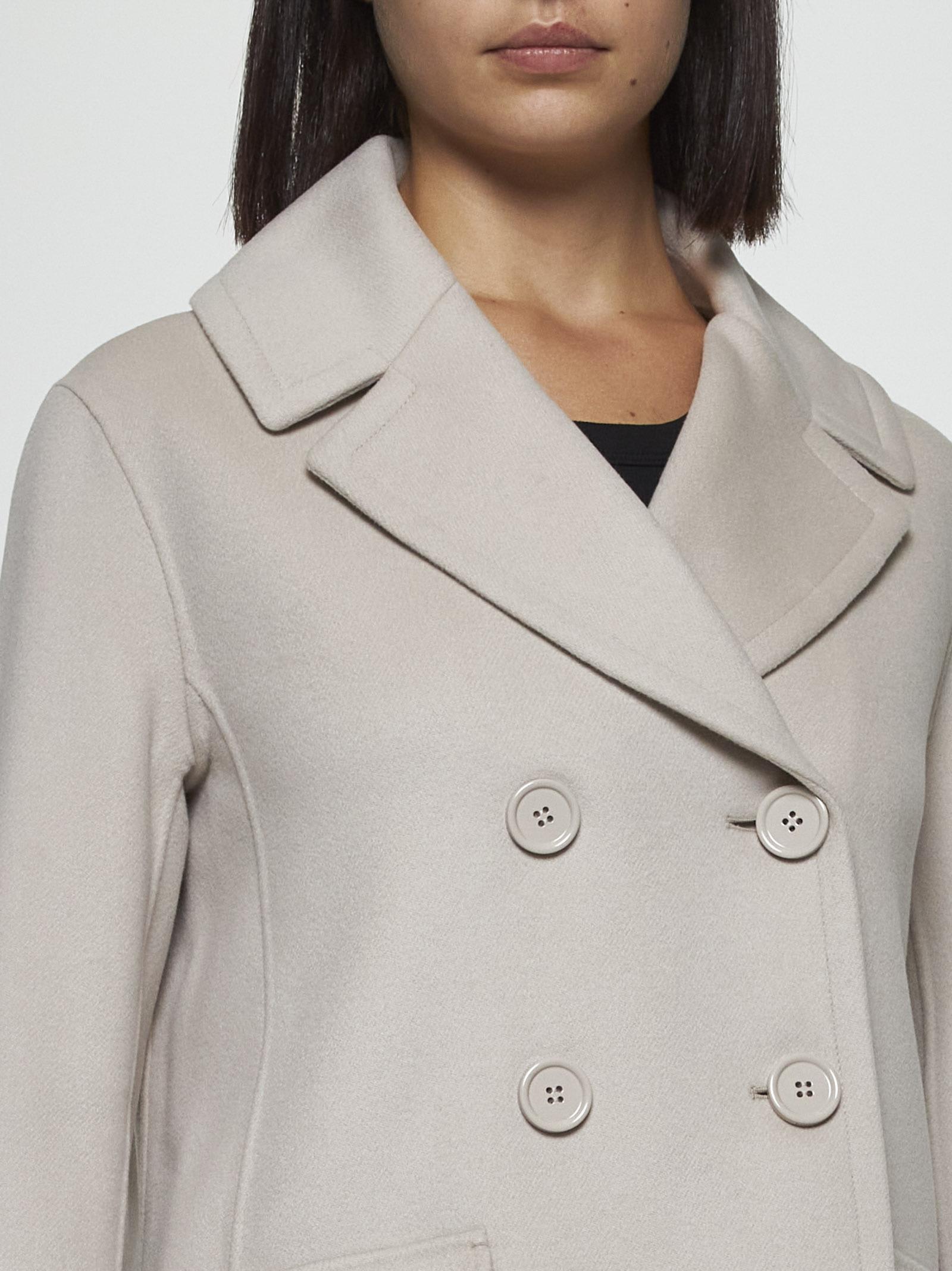 Shop 's Max Mara Efebo Wool Peacoat In Ecru