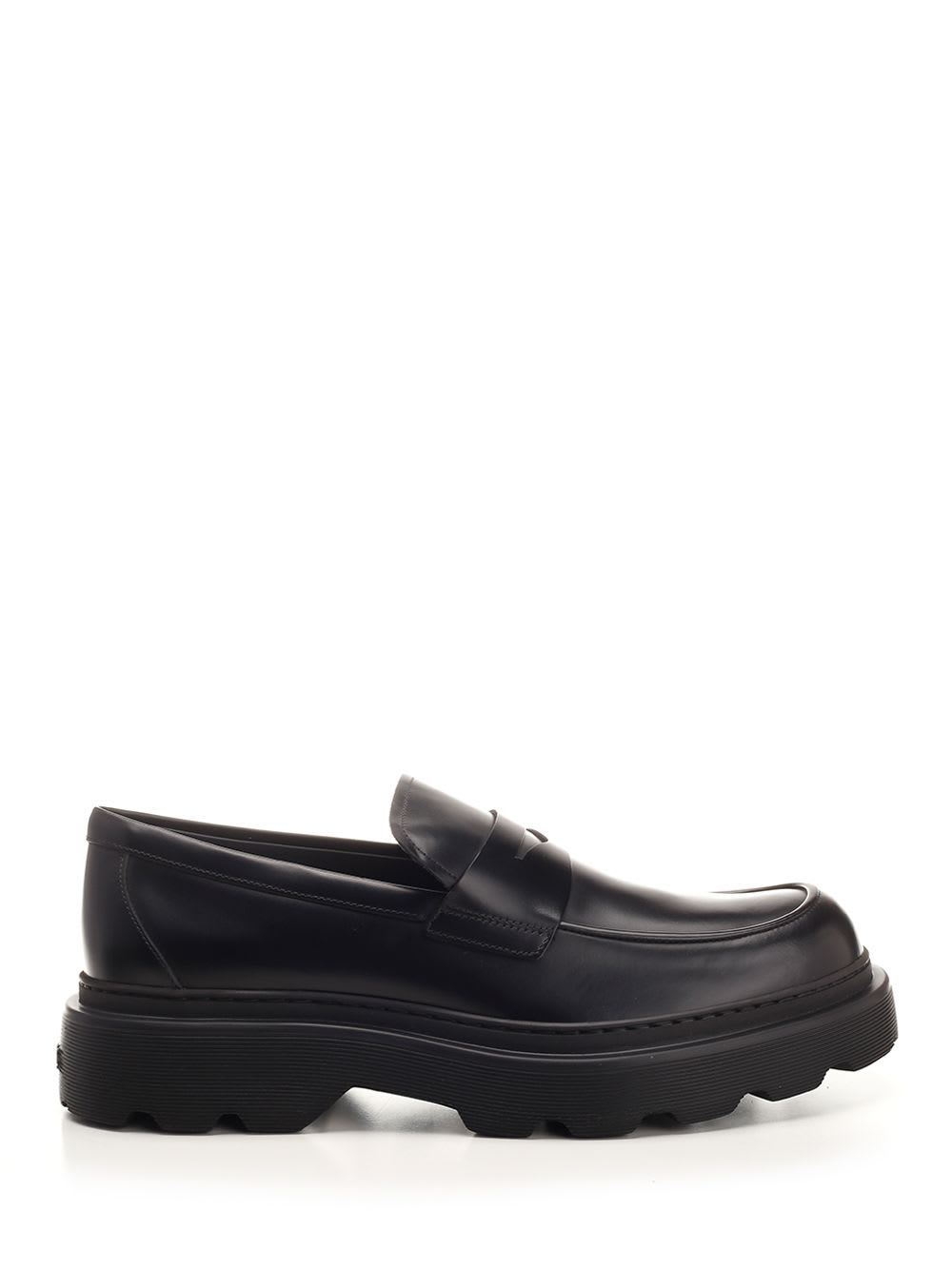 Shop Tod's Calfskin Loafer In Black