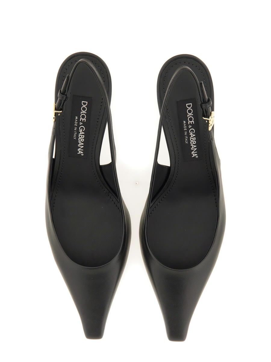 Shop Dolce & Gabbana Slingback With Logo In Black