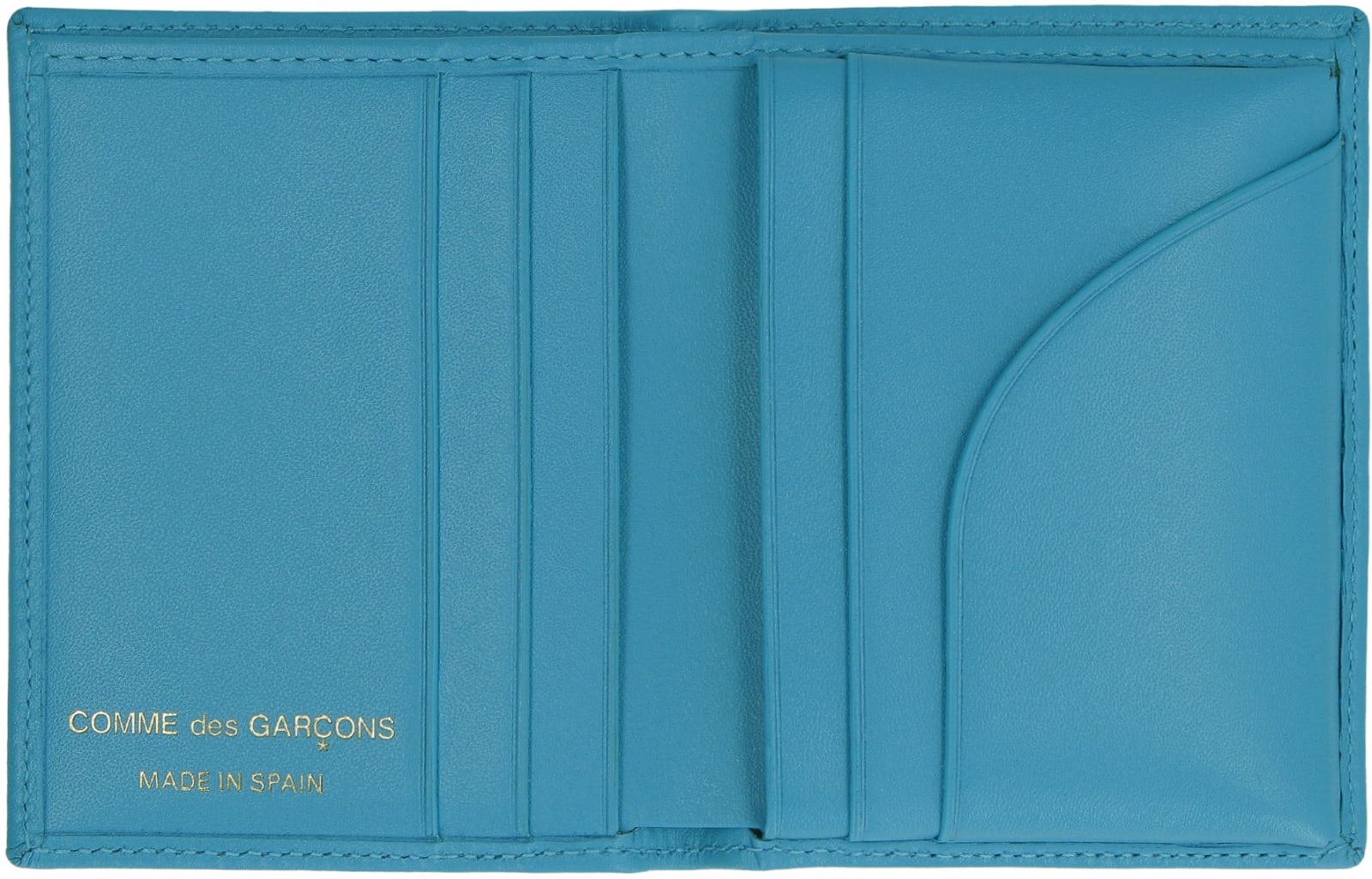 Shop Comme Des Garçons Leather Card Holder In Light Blue