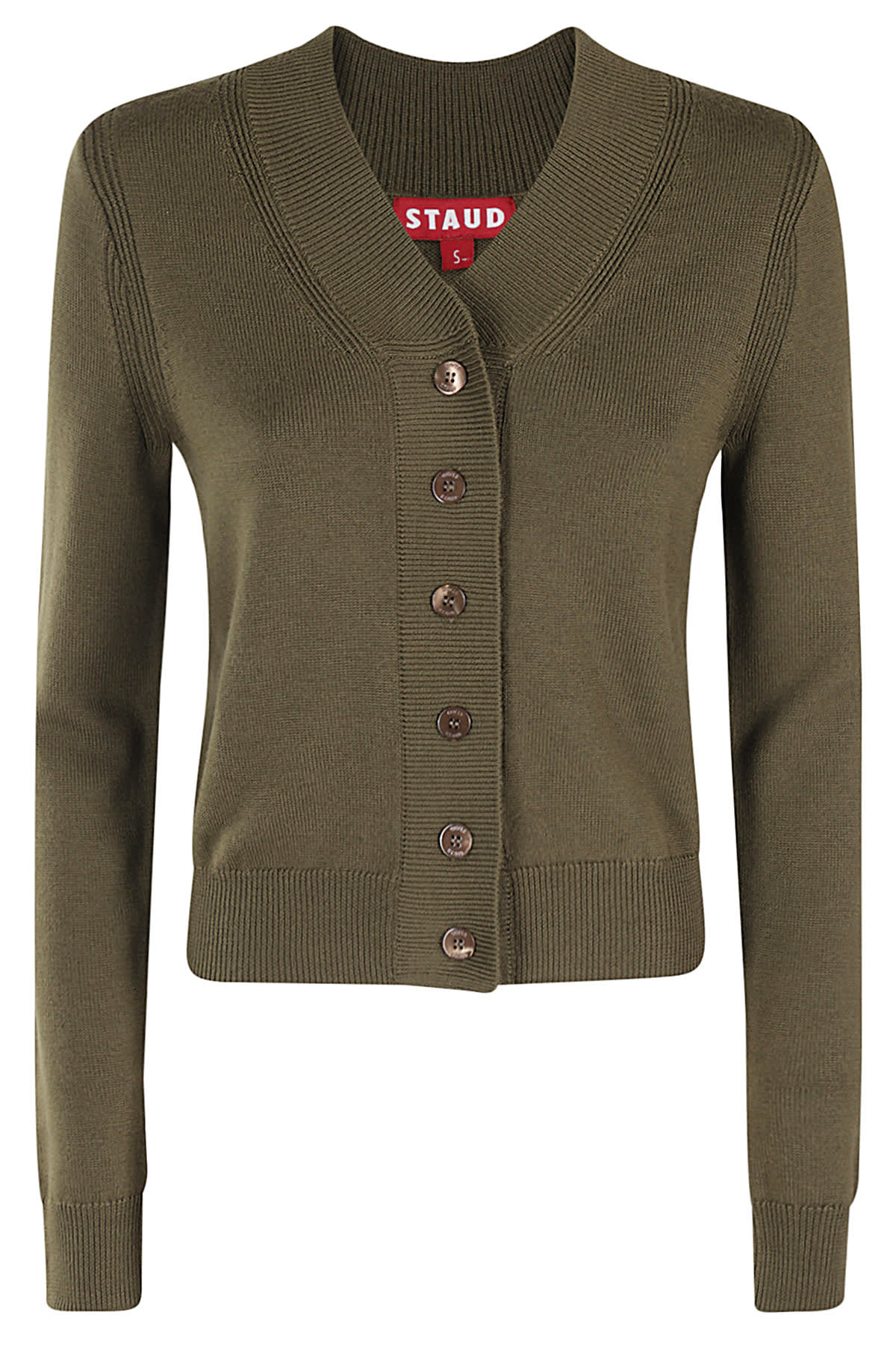 Shop Staud Baxter Cardigan In Sggr Sergeant Green