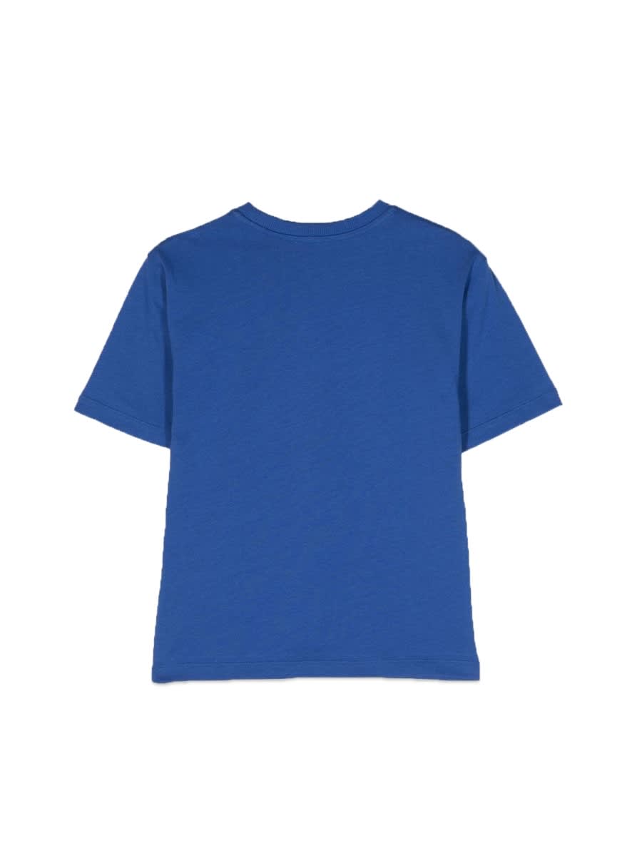 Shop Moschino Maxi Logo T-shirt In Blue
