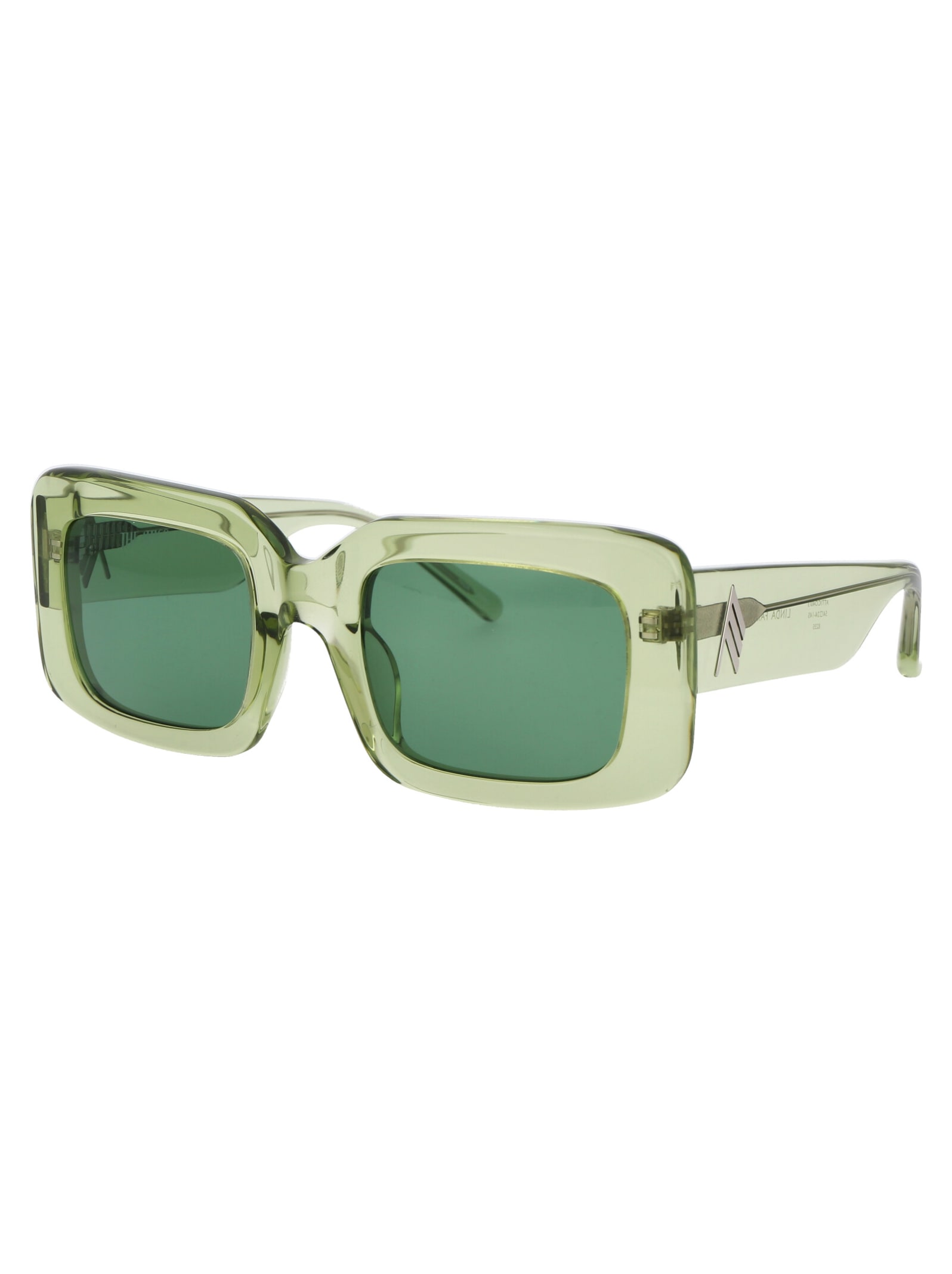 Shop Attico Jorja Sunglasses In Lime/silver/green