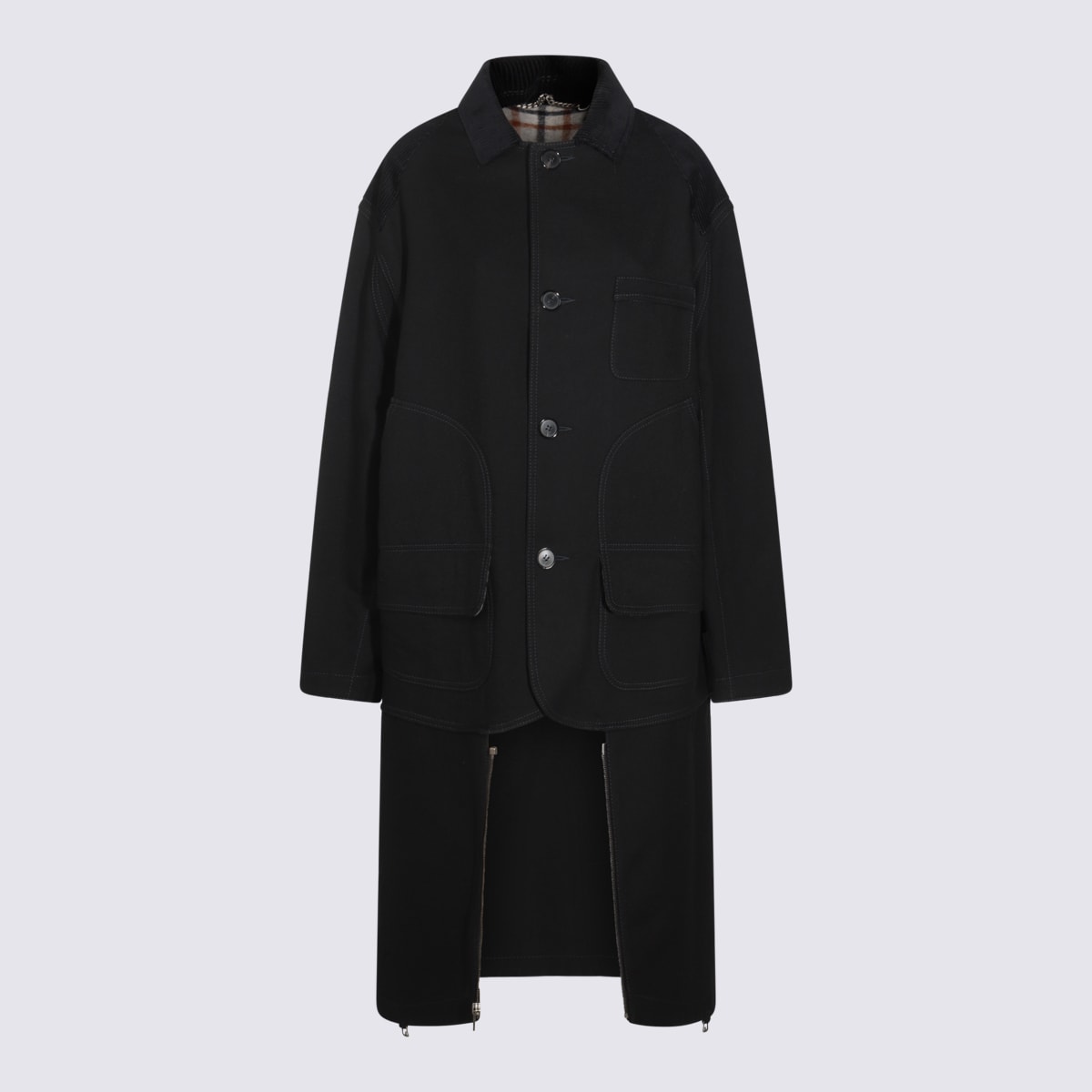 Shop Maison Margiela Black Wool Coat