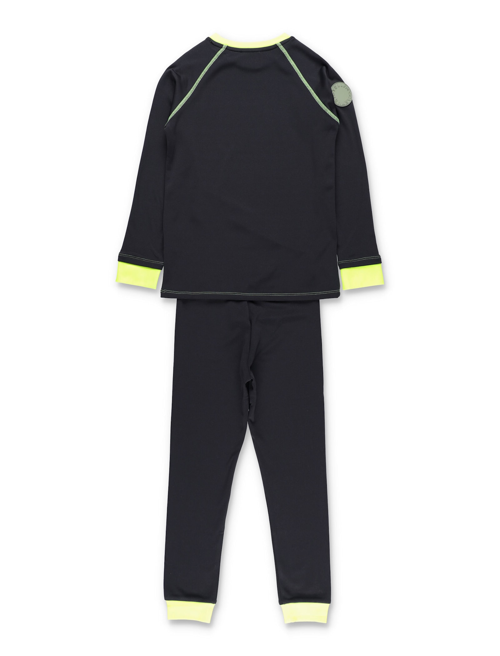 Stella Mccartney Kids Black Ski Set With Neon Details In Black