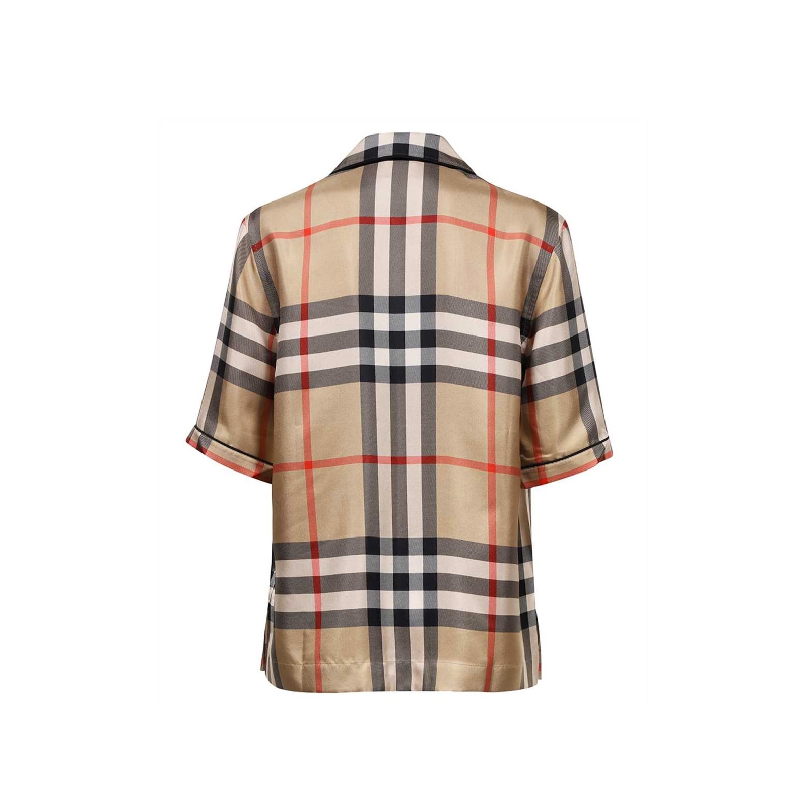 Shop Burberry Silk Shirt In Brown