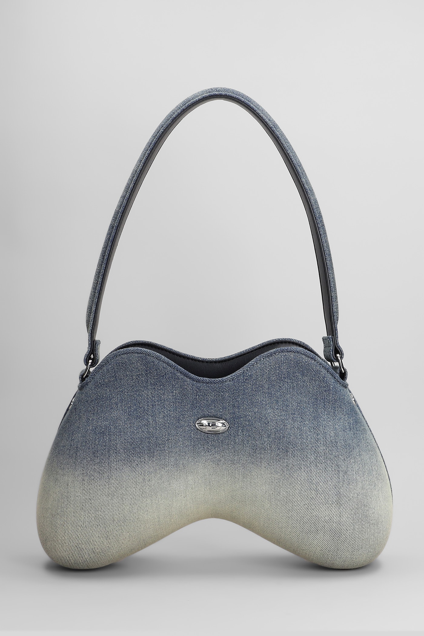 Diesel Play Double Shoulder Bag In Blue Cotton