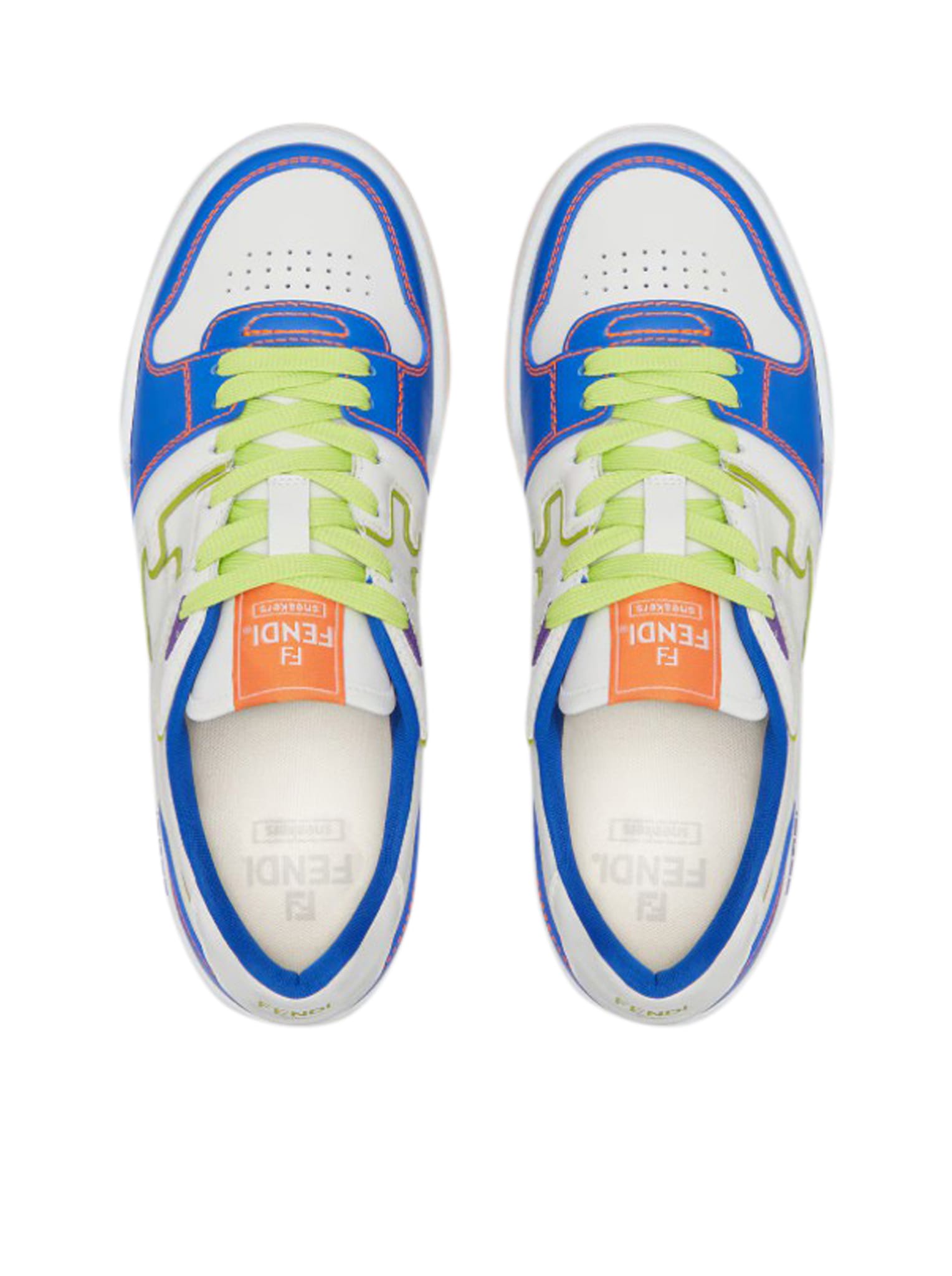 Shop Fendi Match Sneakers In Ooa Blue White Wasab Ver