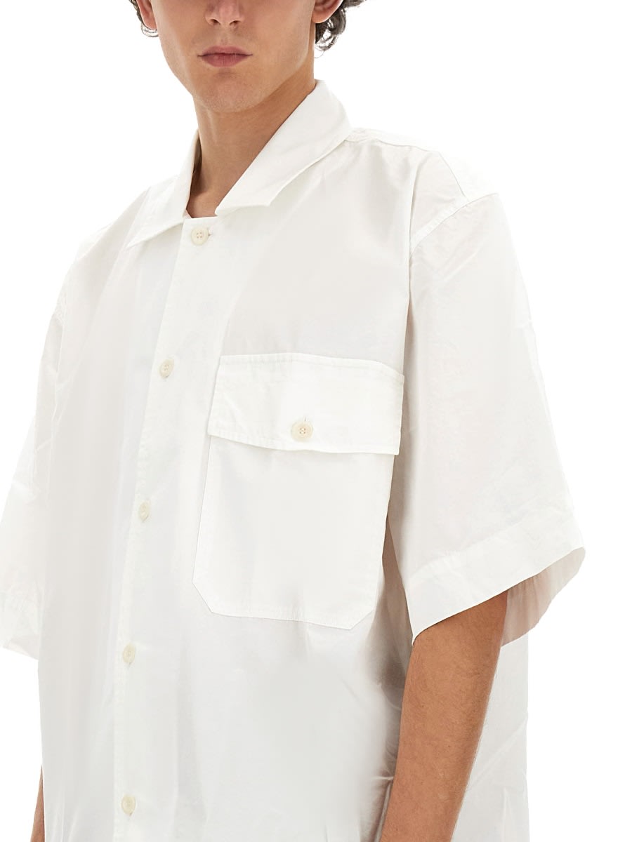 Shop Margaret Howell Short-sleeved Shirt In White