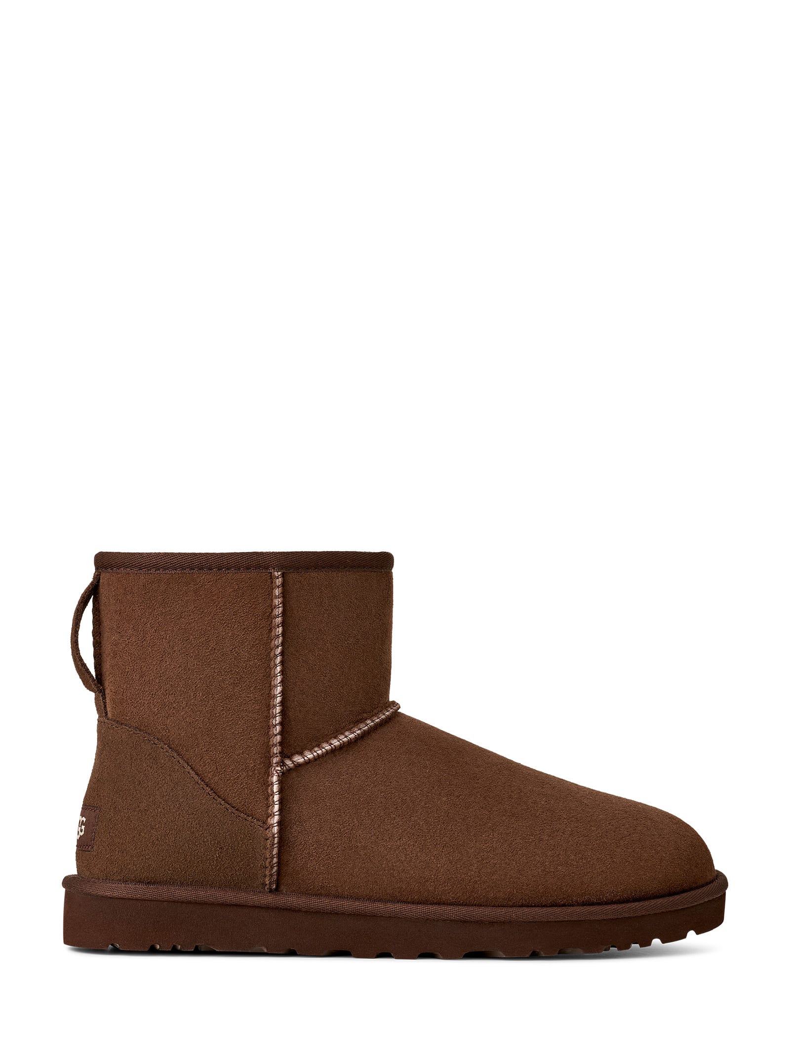 Ugg Mini Round Toe Stitched Ankle Boots In Brown