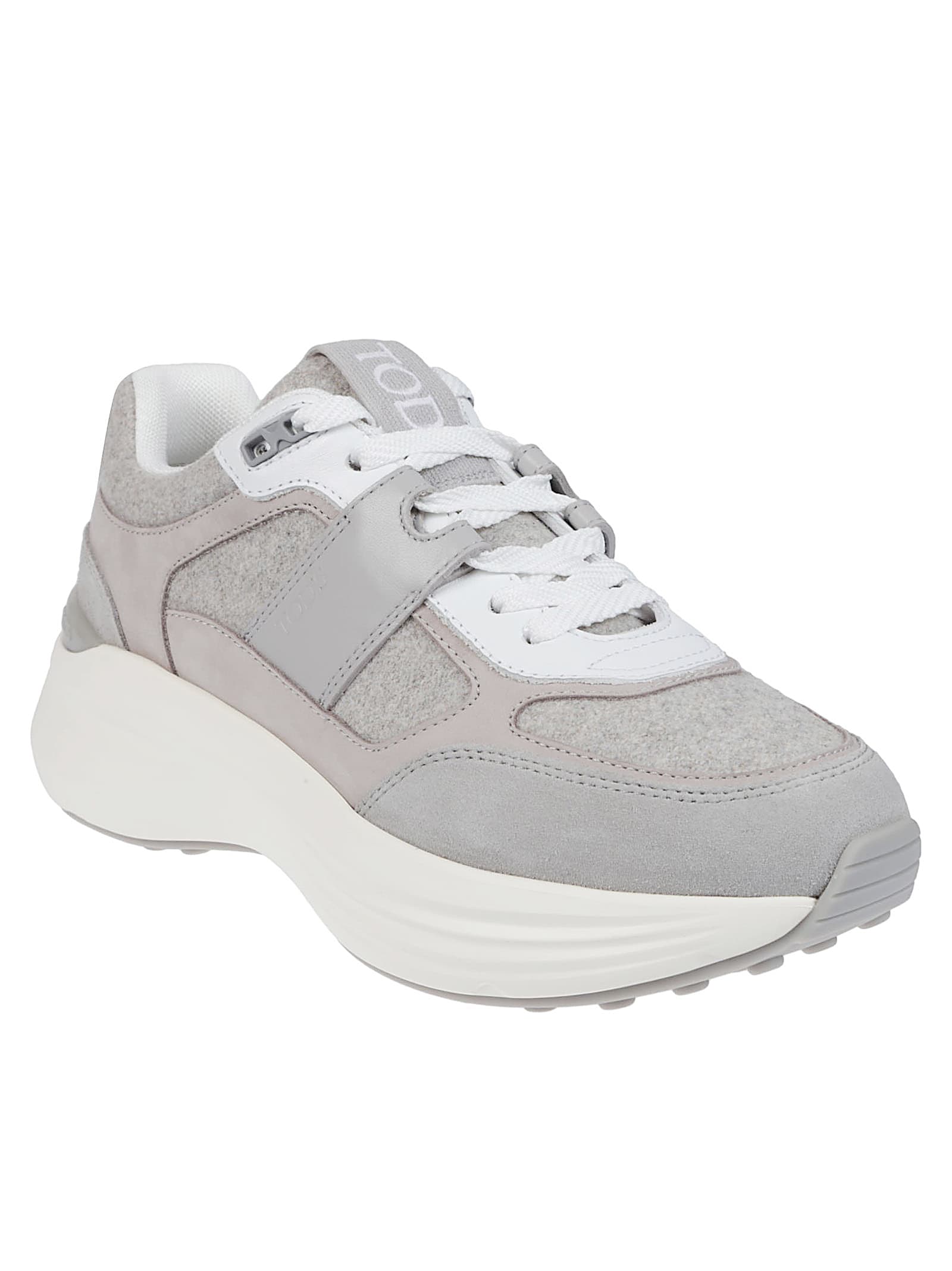 Tod's Modern Grey Sneakers With Soft Textures And Supportive Sole