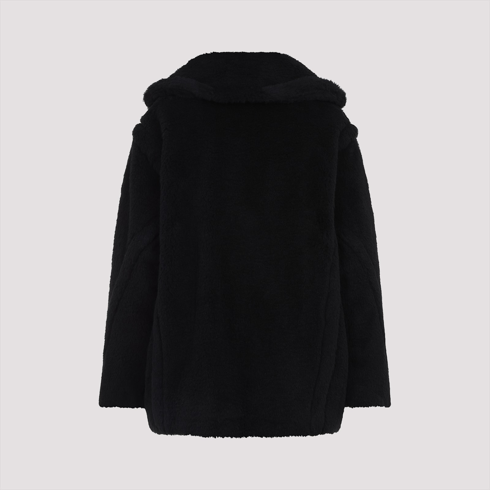 Shop Max Mara Fuxia Teddy Short Coat In Black