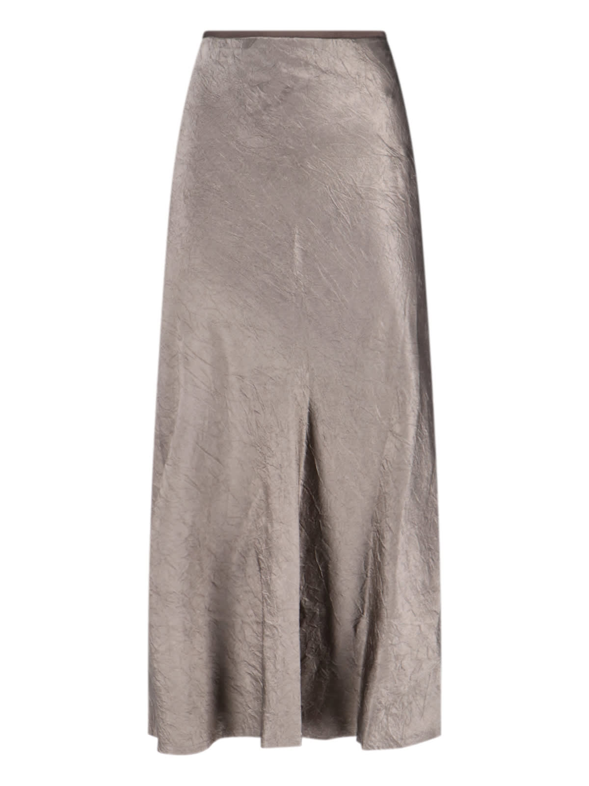 Maison Margiela Womens Taupe Crinkled-texture Regular-fit Woven Midi Skirt In Brown