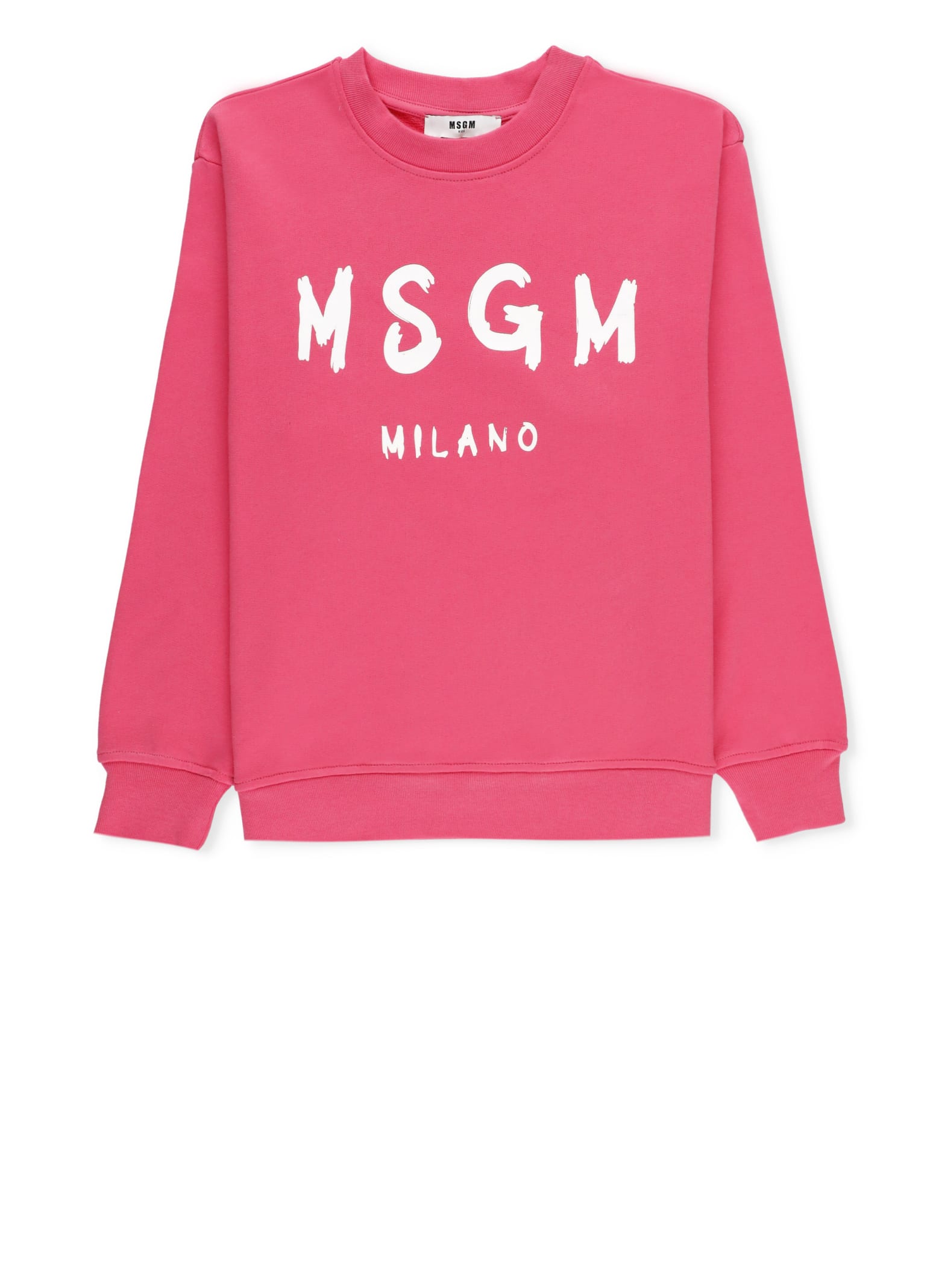 Msgm Kids' Logoed Sweatshirt In Fuchsia