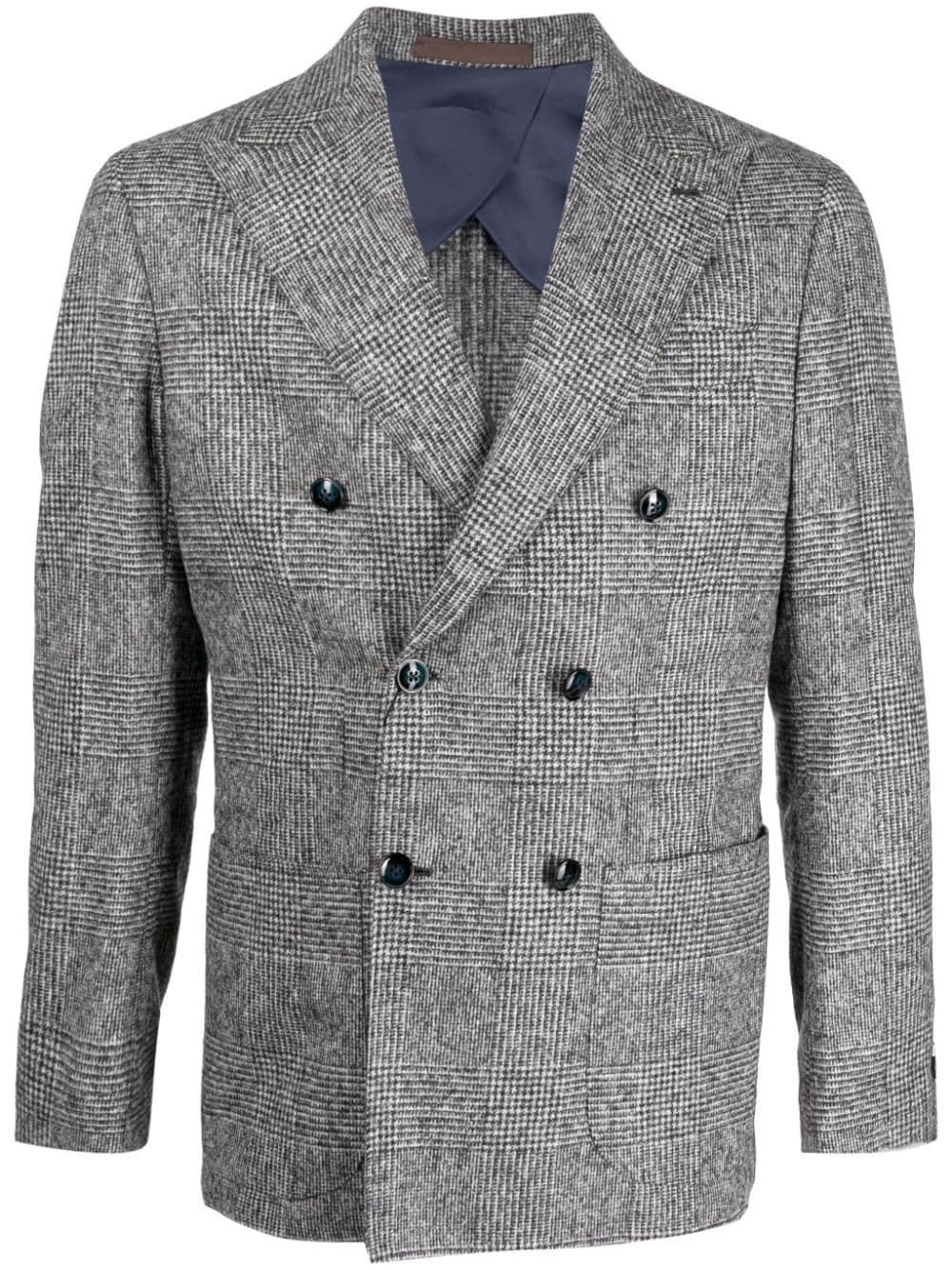 Shop Barba Napoli Double Breasted Jacket In Grey