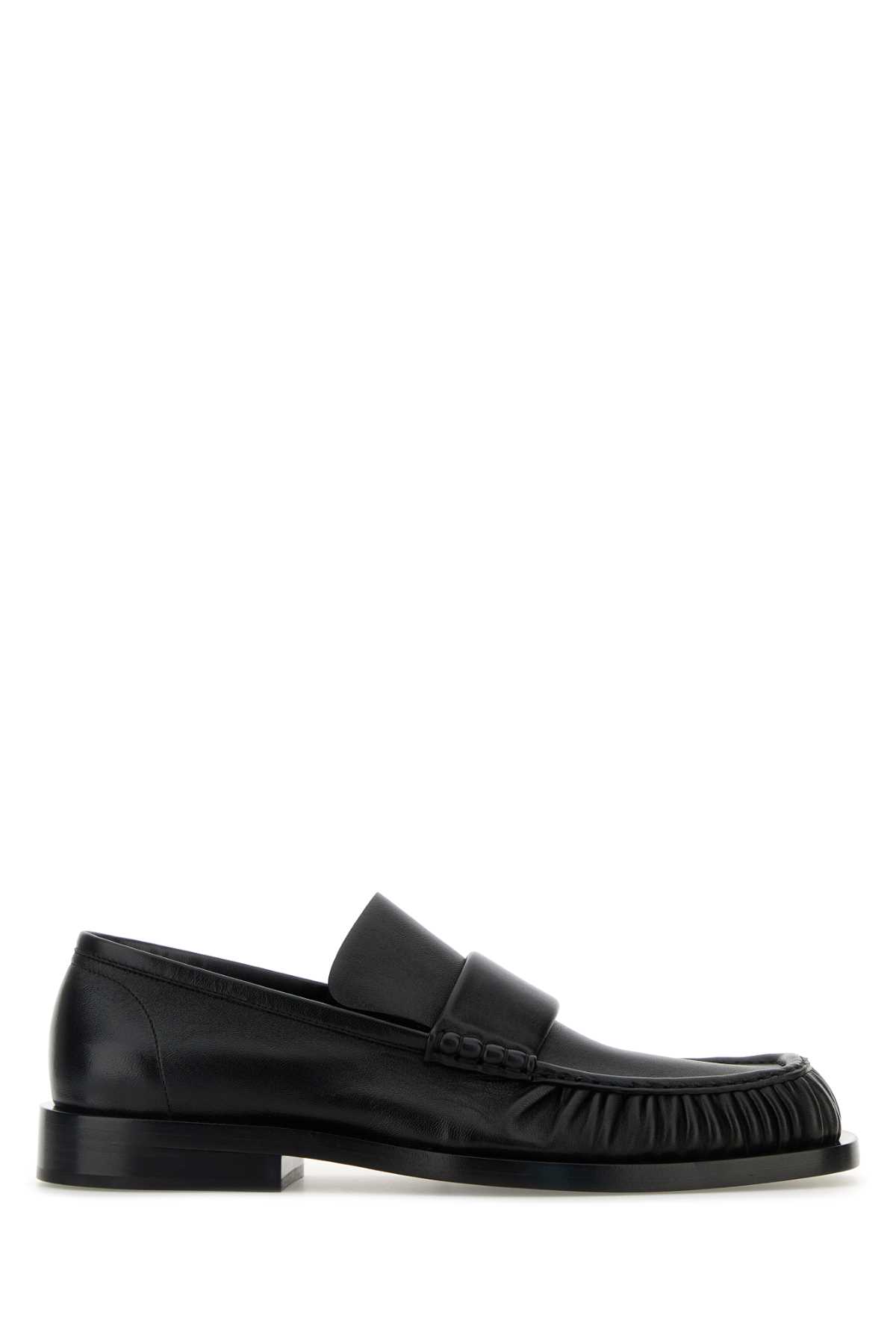 Jil Sander Black Leather Loafers In Black