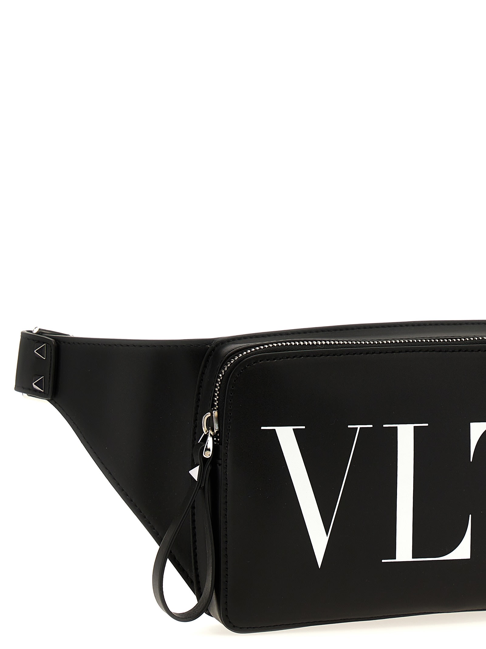 Shop Valentino Garavani Vltn Waist Bag In White/black