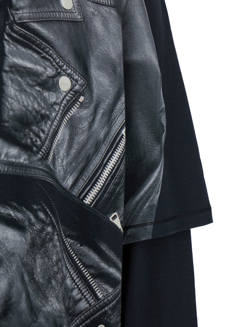 Shop Balmain Leather Trompe L Il Ls T-shirt In Black