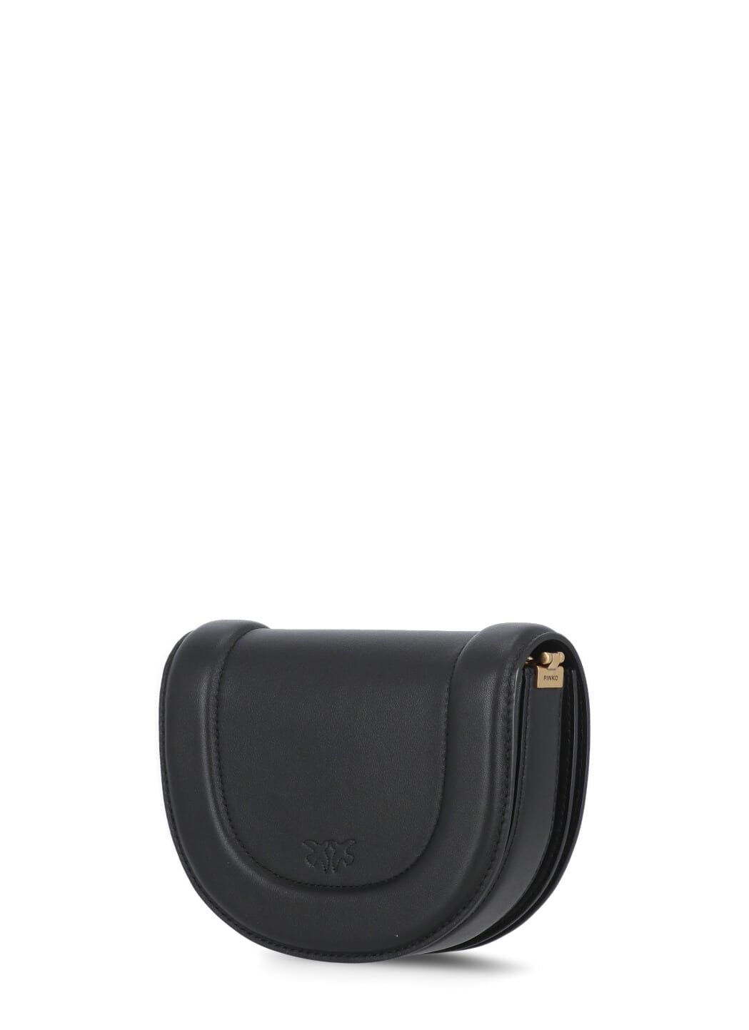 Shop Pinko Love Round Click Classic Mini Shoulder Bag In Black