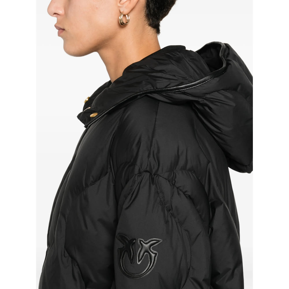 Pinko Puffer Jacket With Quilted Pattern In Blue