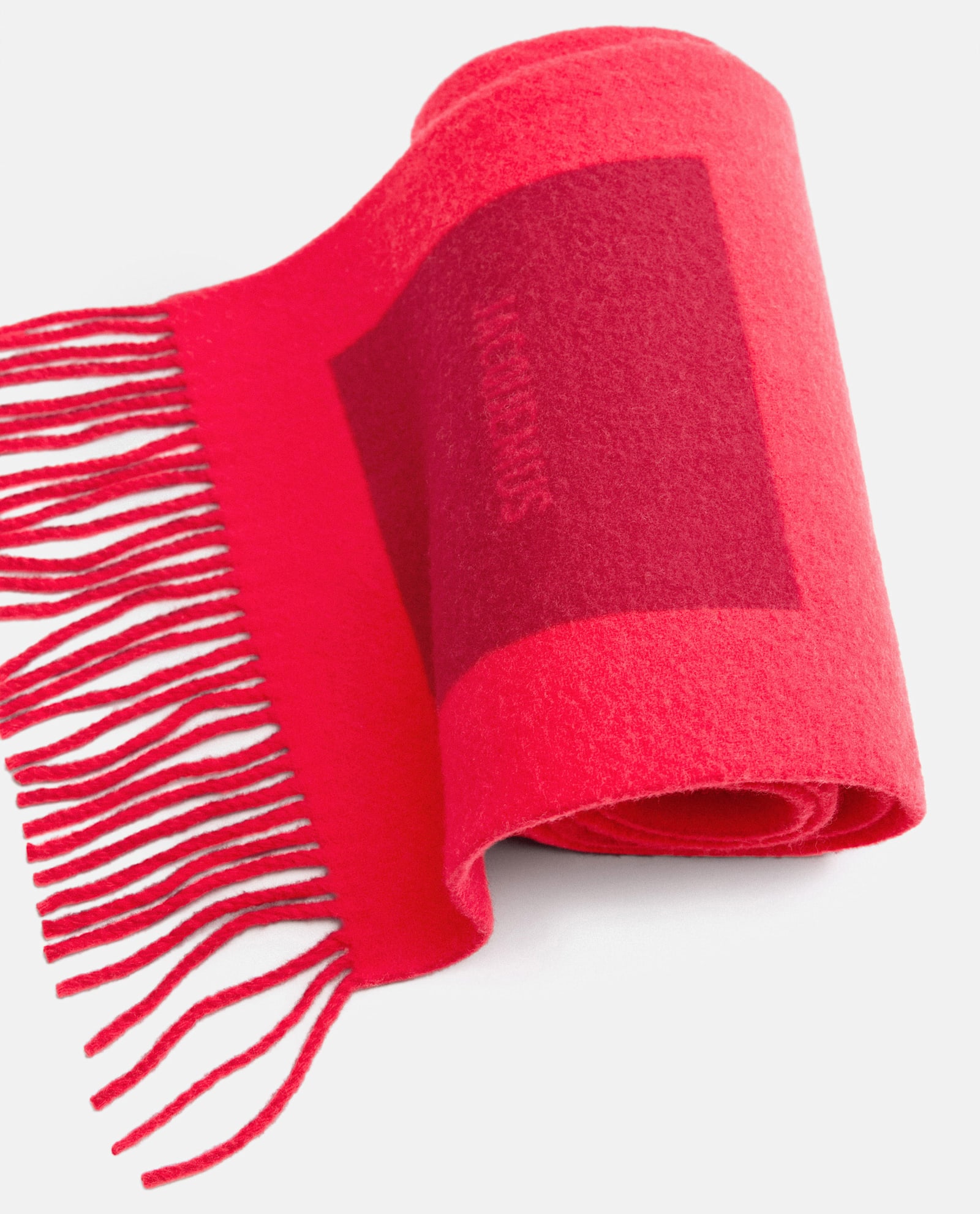 Shop Jacquemus Rond Carre Wool Scarf In Red