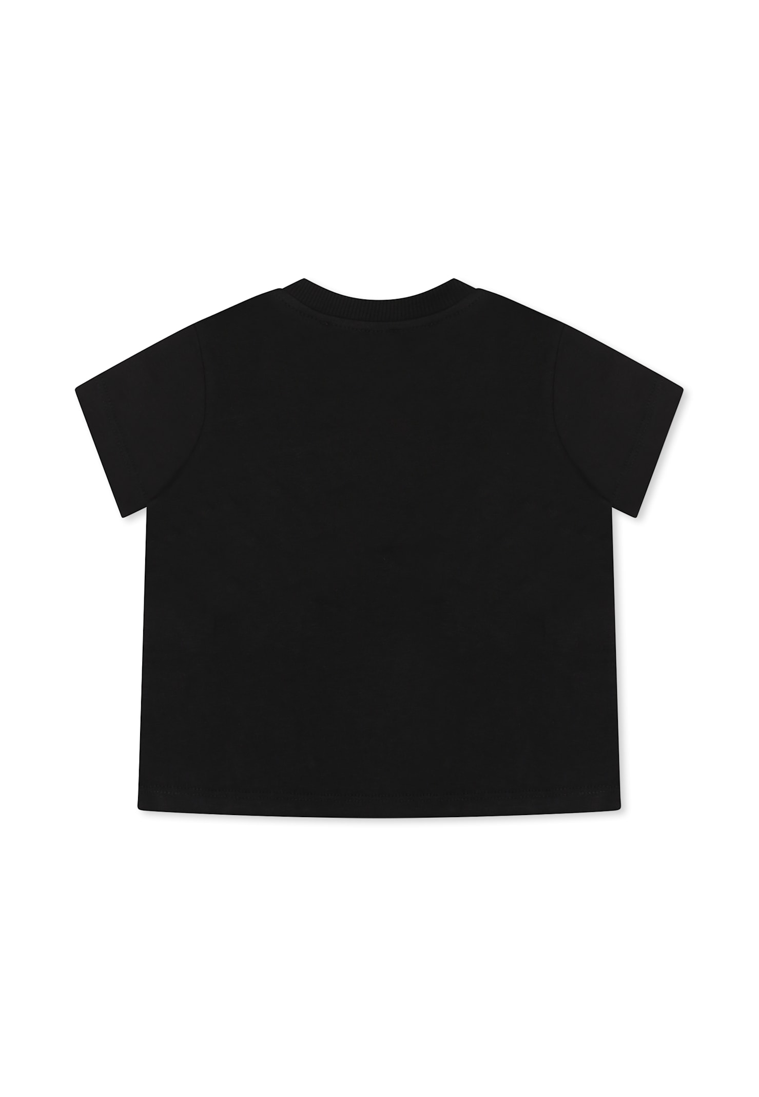 Moschino Black T-shirt For Babykids With Logo