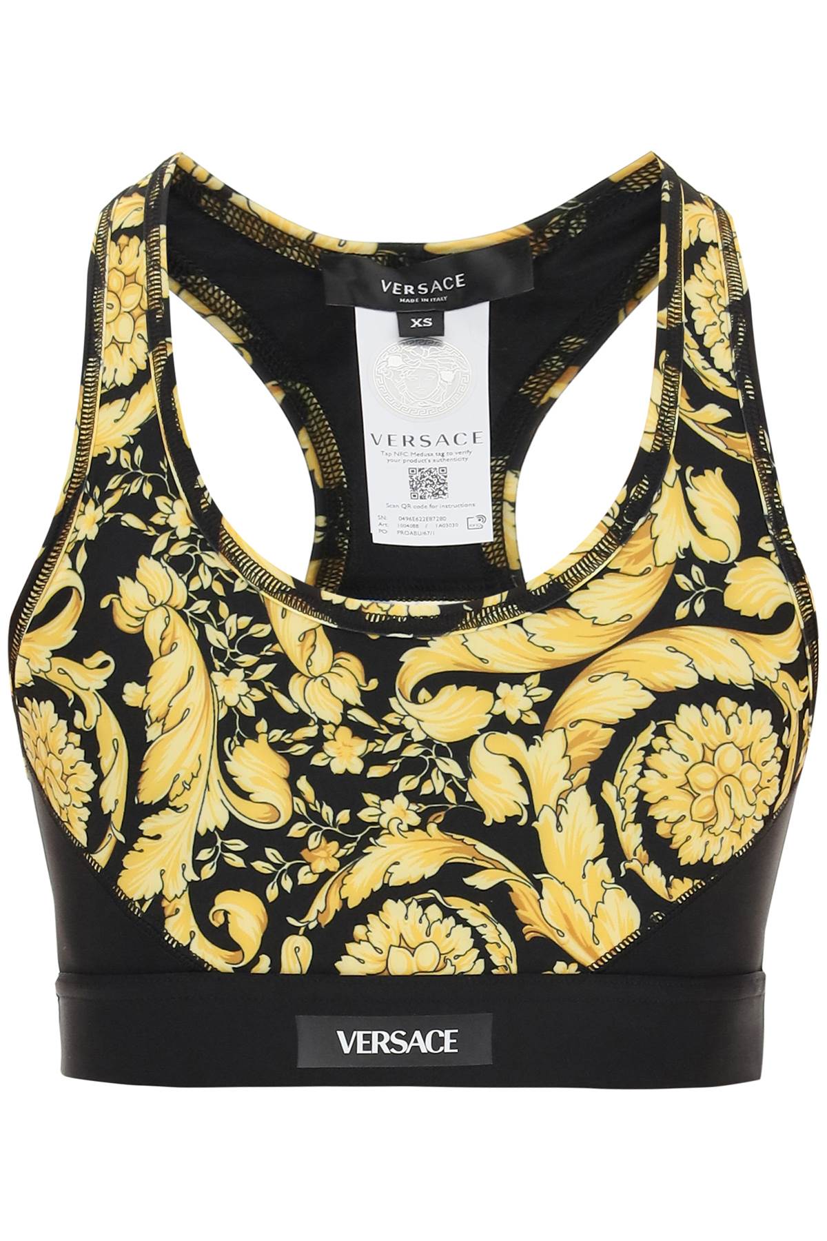 Versace Barocco Print Cropped Sports Top
