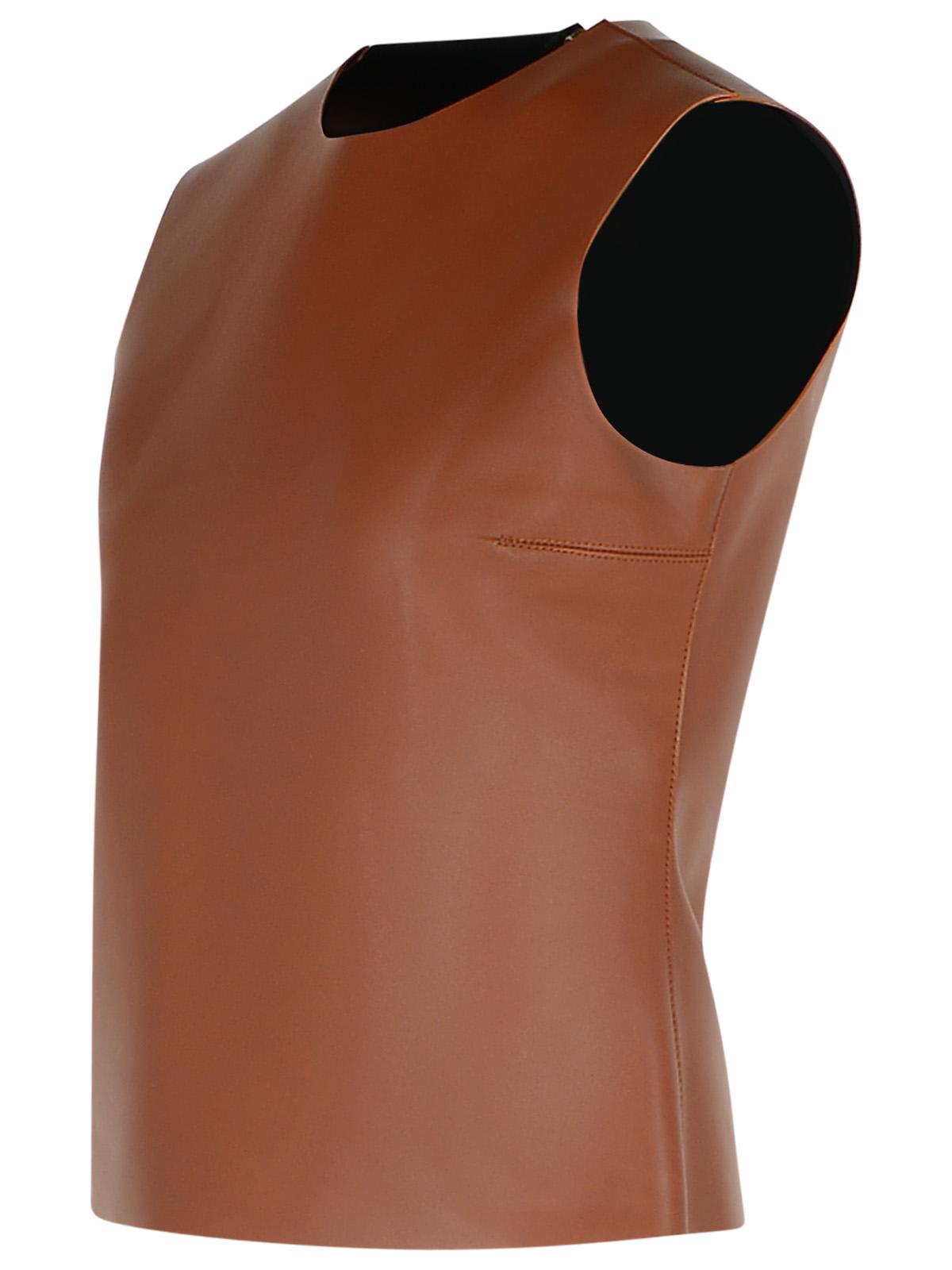 Shop Jw Anderson Brown Leather Tank Top