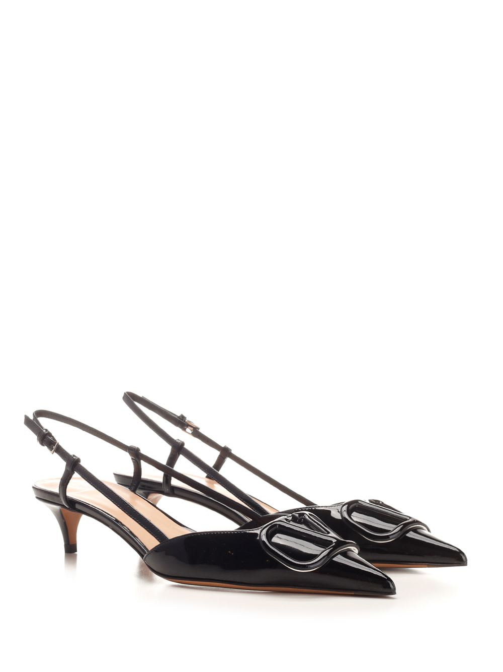 Valentino Vlogo 40 Patent Slingback Pump In Black
